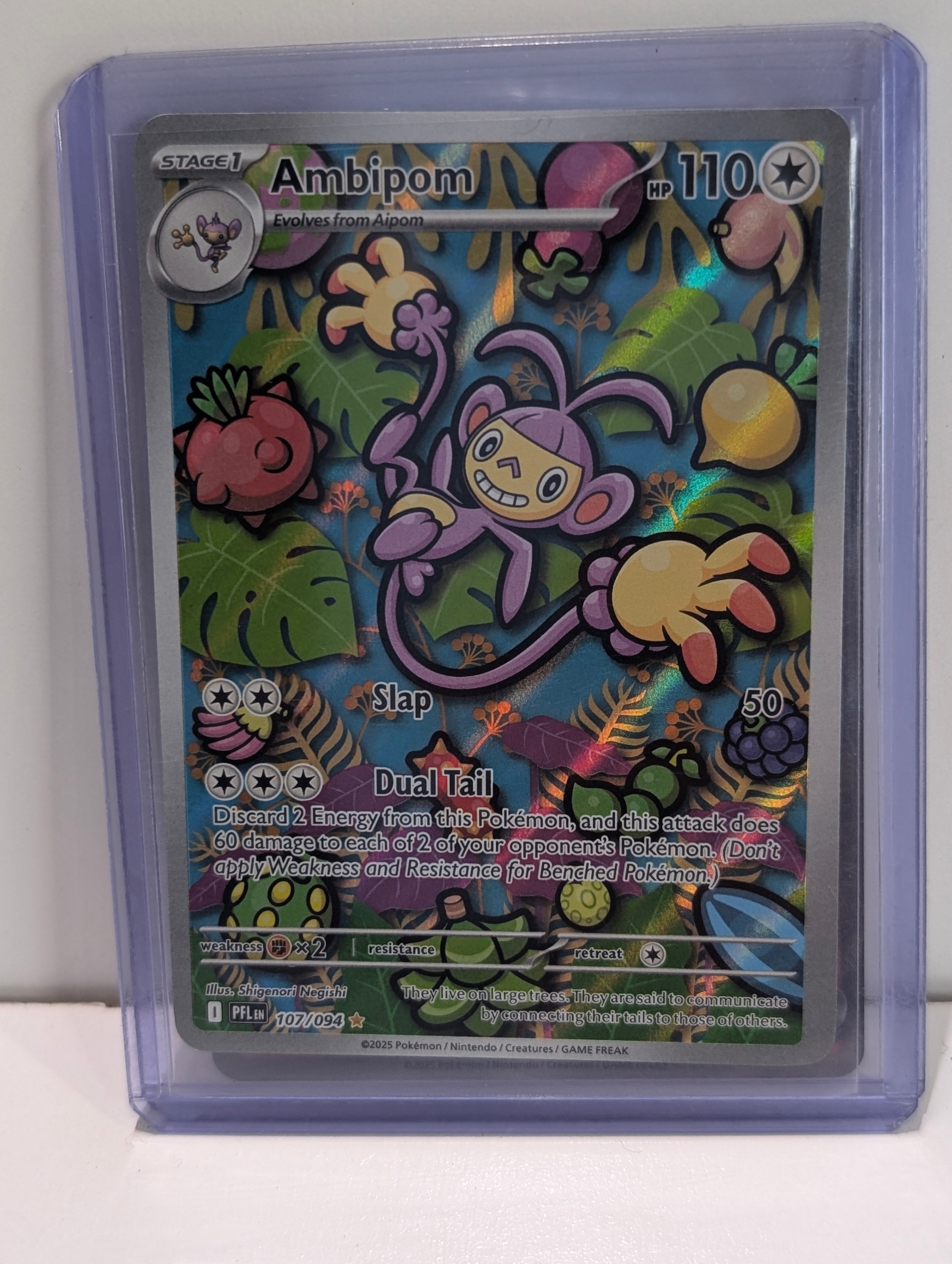 2025 Pokemon Ambipom 107/094 Illustration Rare Holo PAF EN Card