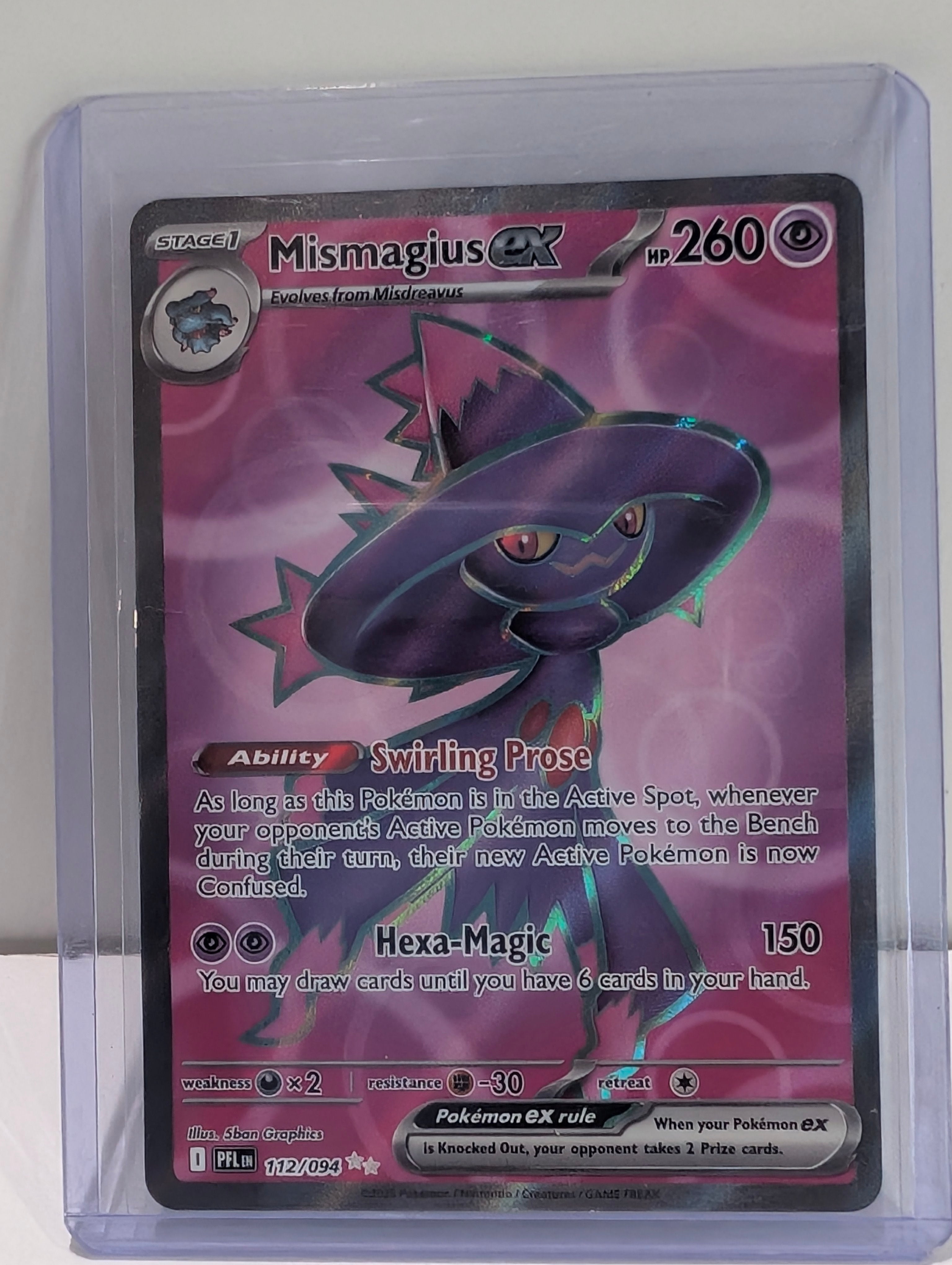 2025 Pokemon Mismagius EX 112/094 Holo Paldean Fates Ultra Rare