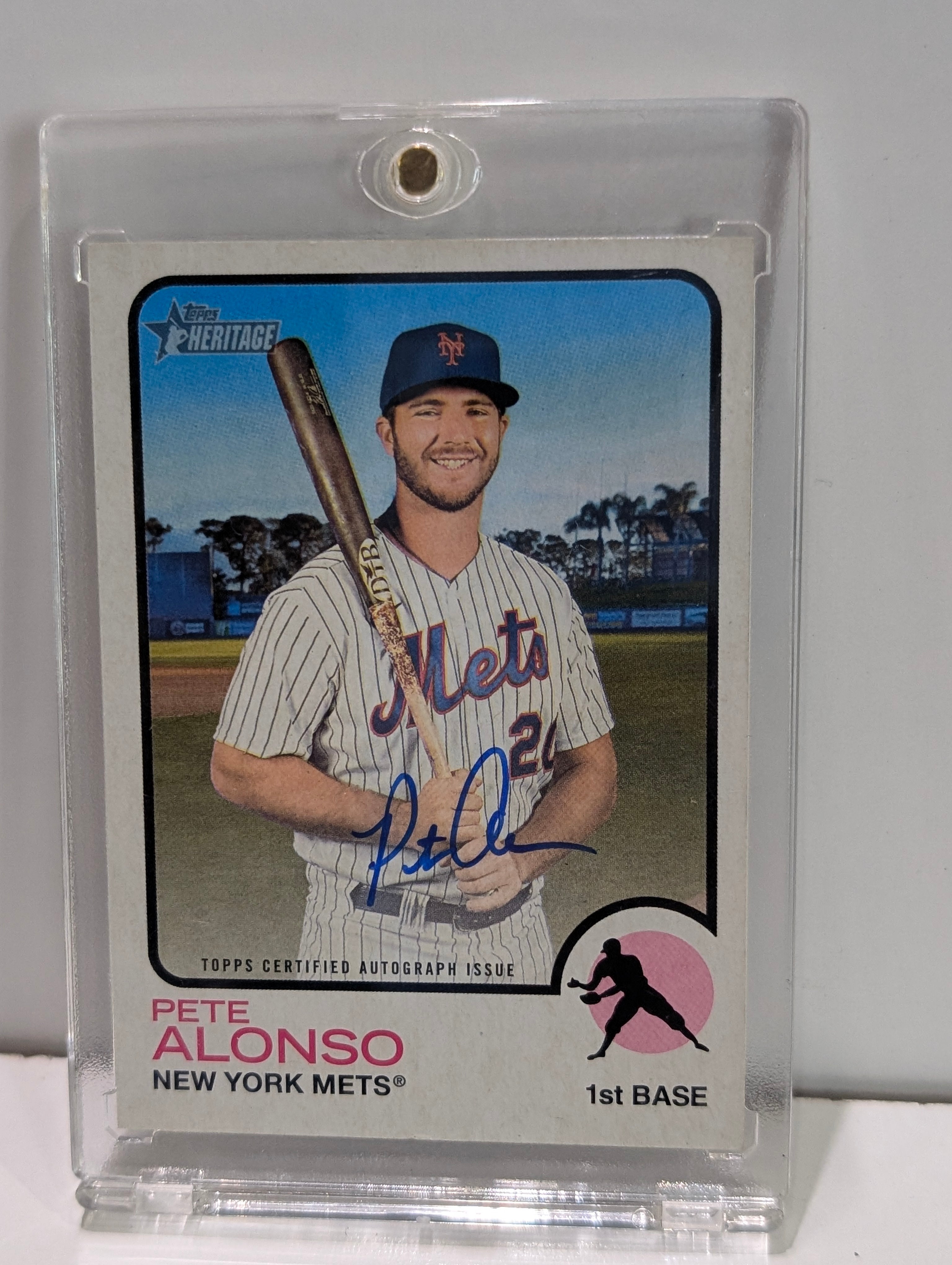 2023 Topps Heritage Pete Alonso Signed Autograph Mets Card