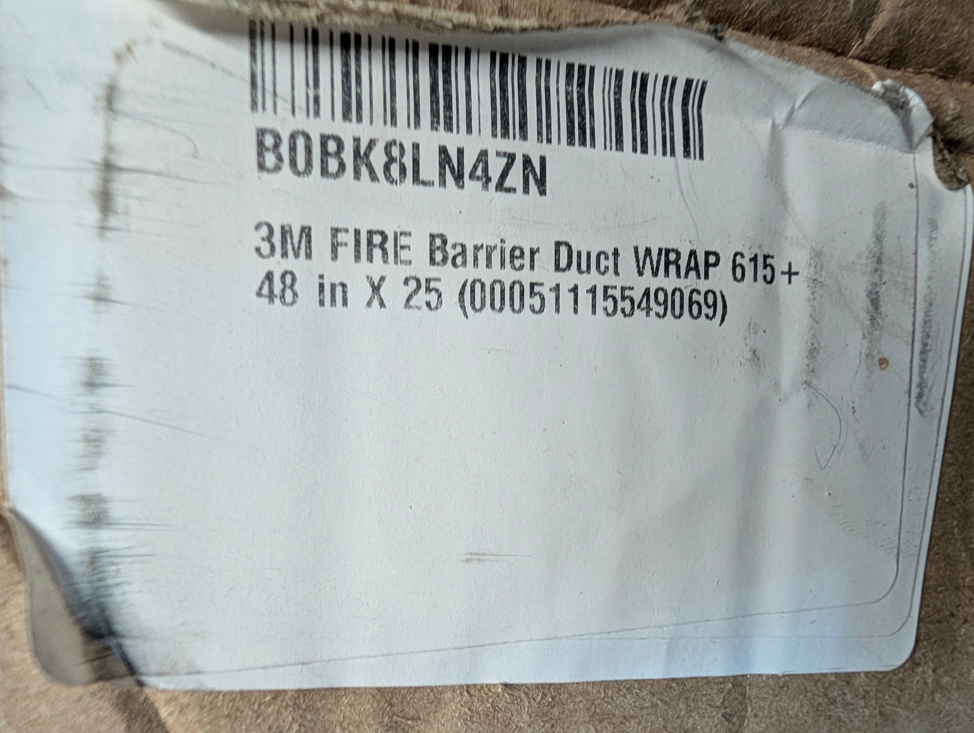 2024 3M Fire Barrier Duct Wrap 615+ 48in x 25ft Roll Insulation