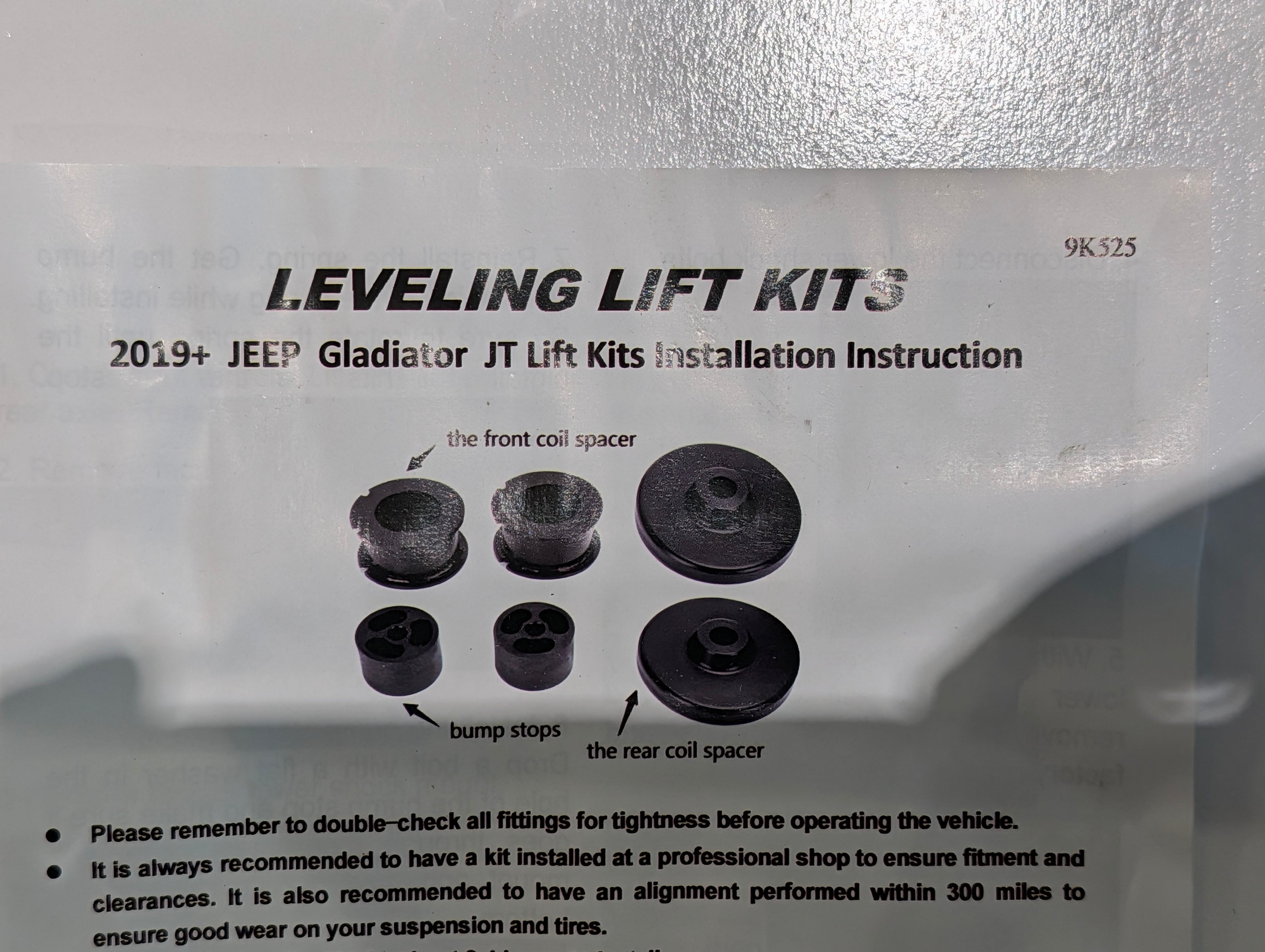 2019+ Jeep Gladiator JT Leveling Lift Kit 1.5 Front 0.75 Rear Spacer Kit