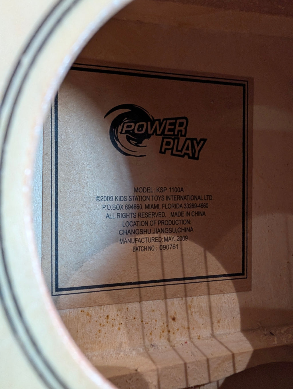 Power Play KSP1100A Kids Acoustic Guitar 6 String Natural Red Headstock 2009