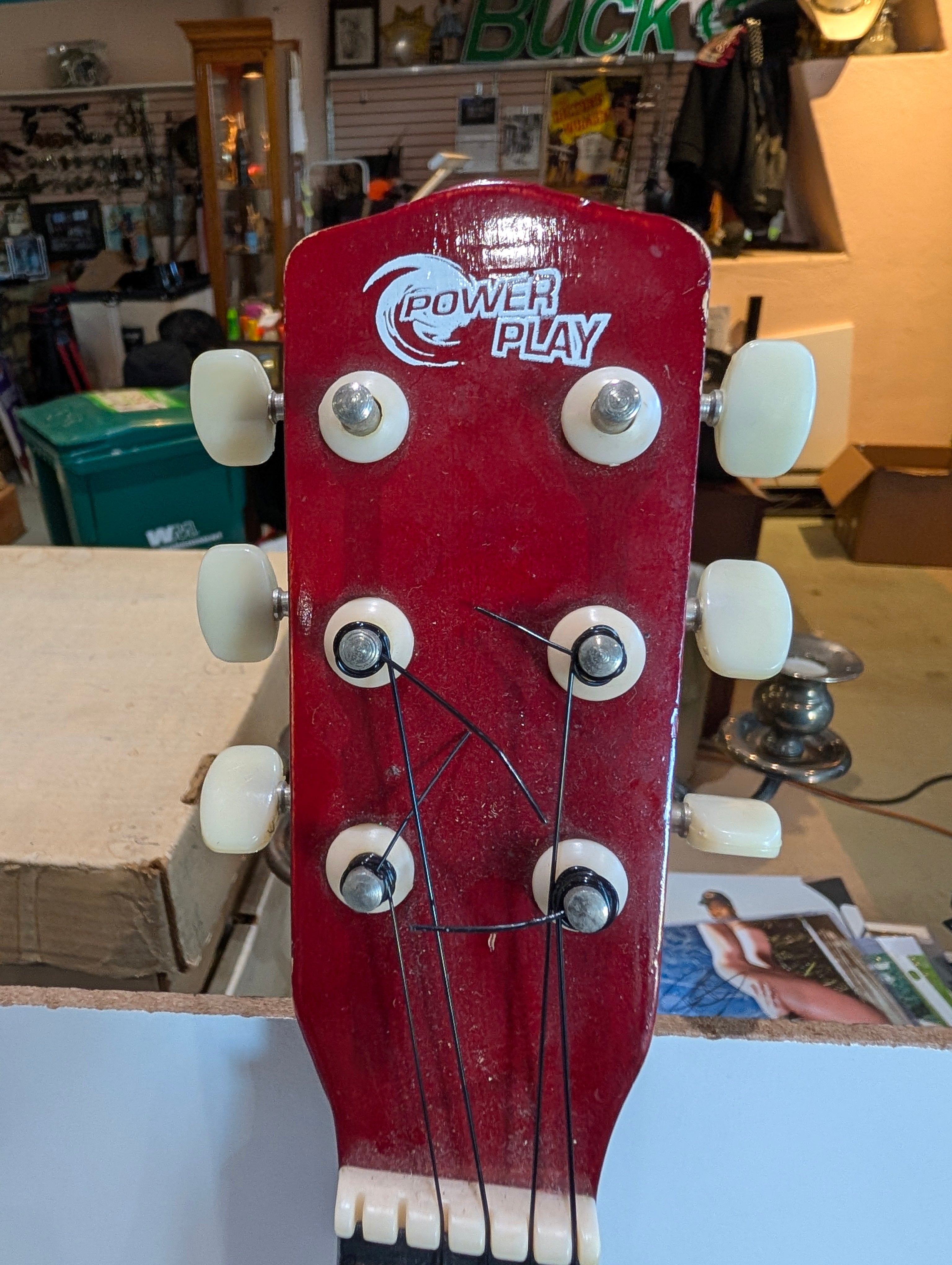 Power Play KSP1100A Kids Acoustic Guitar 6 String Natural Red Headstock 2009
