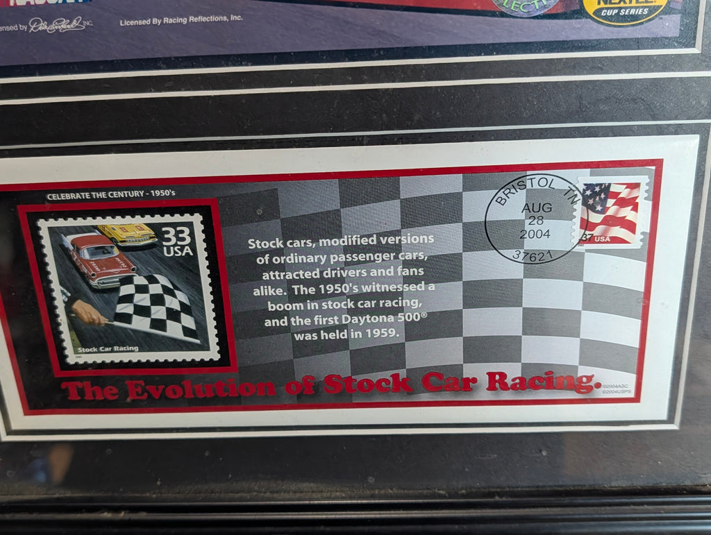 Dale Earnhardt Jr Budweiser #8 NASCAR Framed Racing Print Stamp Display 2004