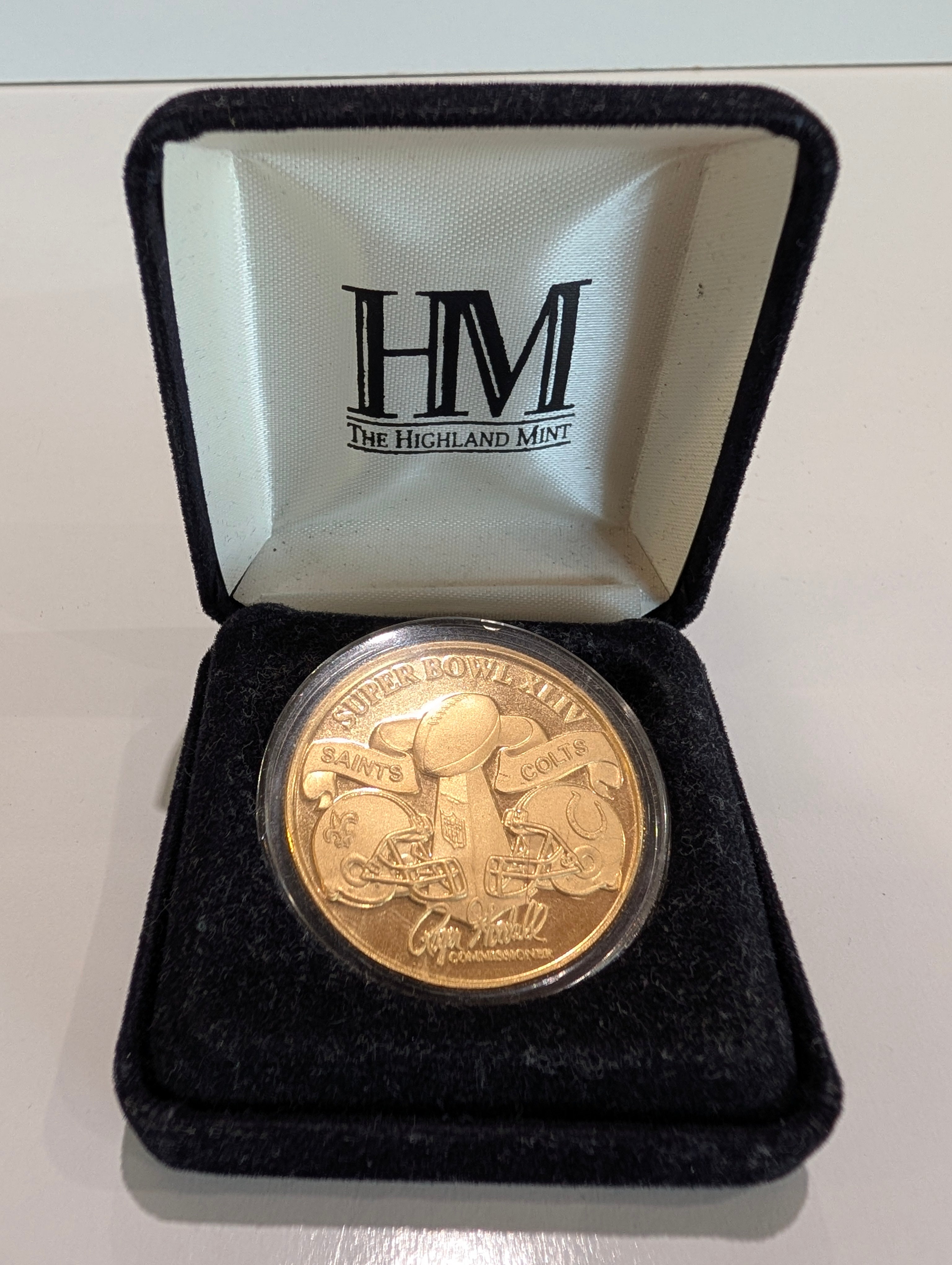 Super Bowl XLIV Saints Vs Colts Highland Mint Limited Edition Commemorative Coin