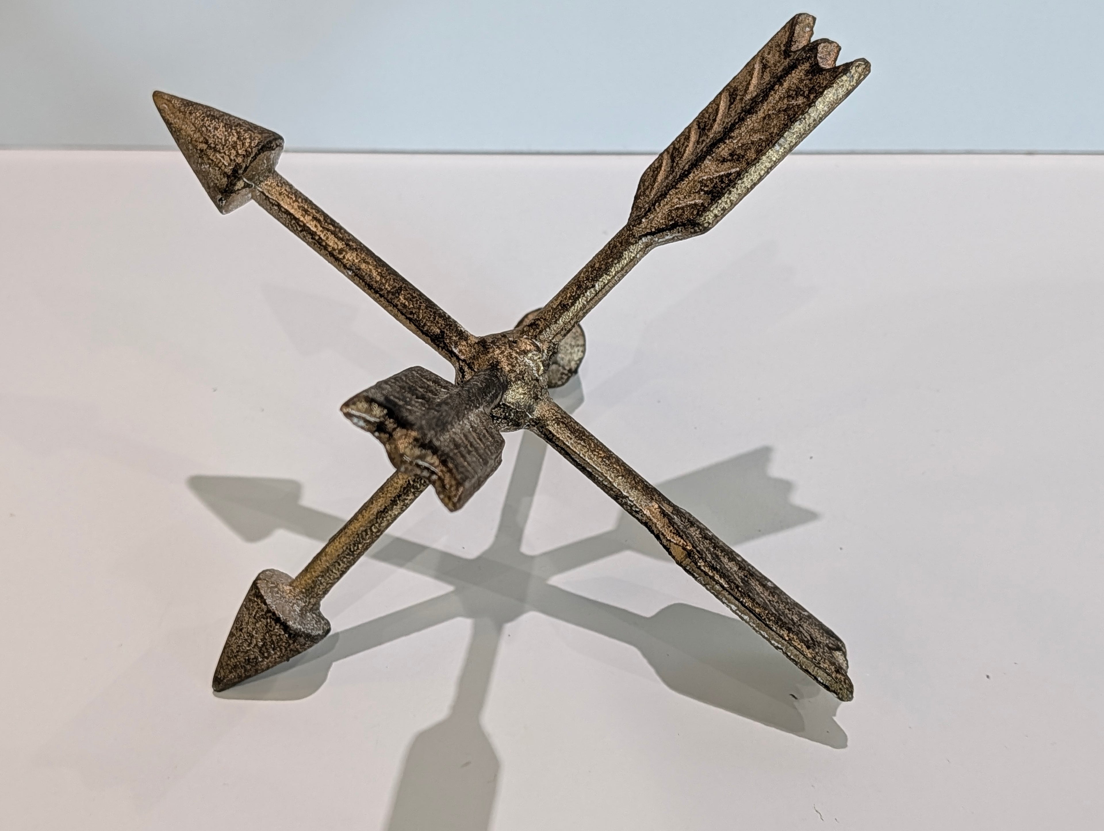 Vintage Crossed Arrows Cast Iron Decorative Wall Sculpture Rustic Western Decor