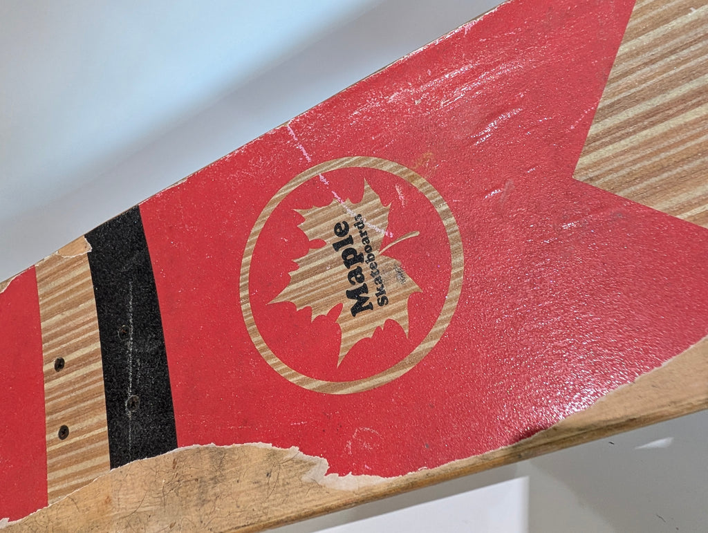Vintage Maple Skateboards Complete Skateboard Maple Leaf Graphic Deck Wheels