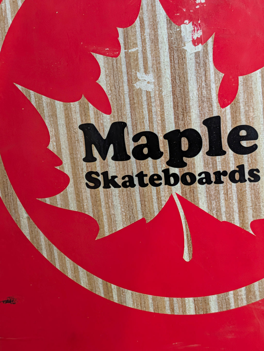 Vintage Maple Skateboards Complete Skateboard Maple Leaf Graphic Deck Wheels