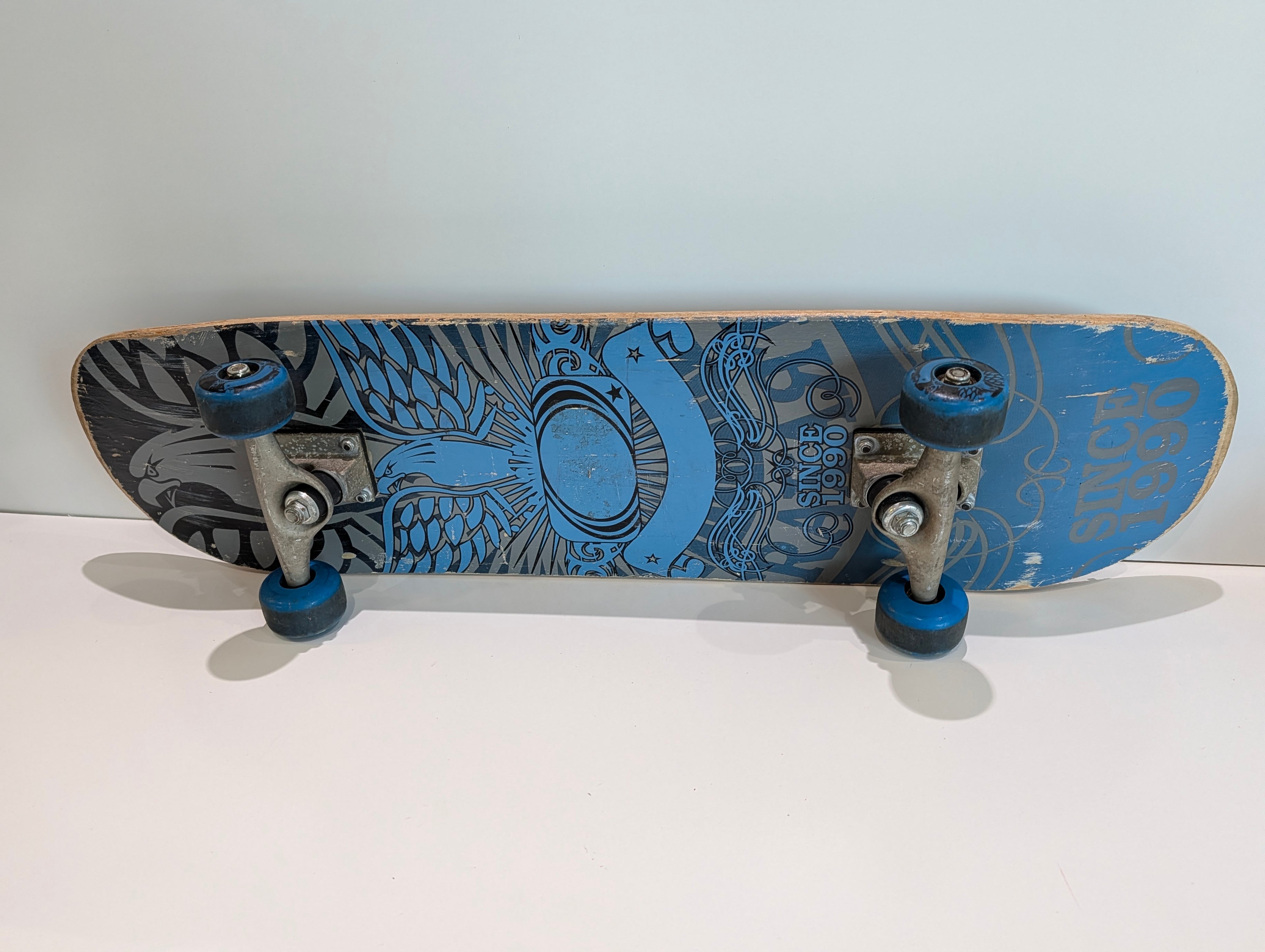 Vintage Since 1990 Eagle Graphic Complete Skateboard Blue Deck Street Board