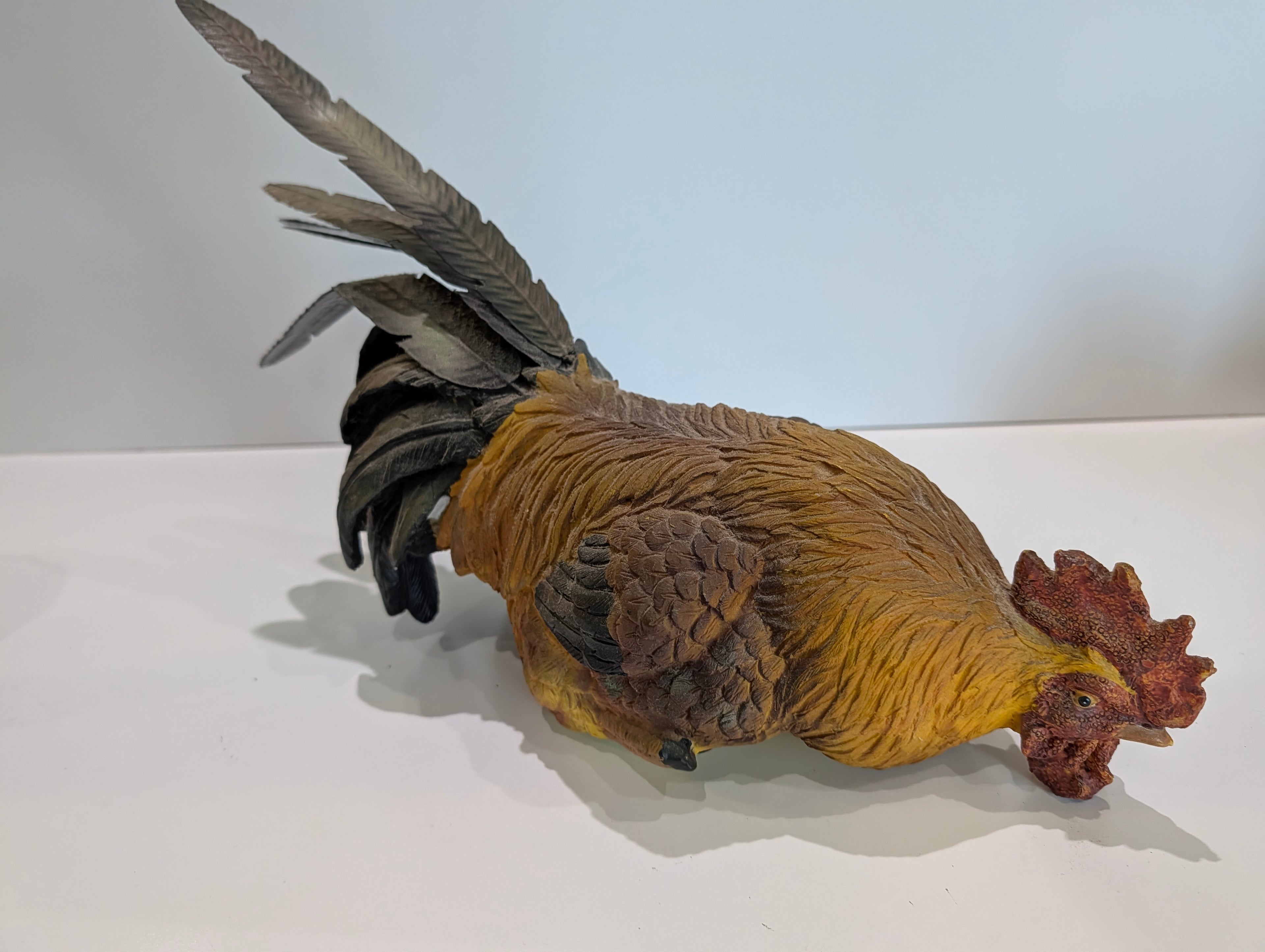 Vintage Rooster Chicken Garden Statue Resin Farmhouse Outdoor Yard Decor
