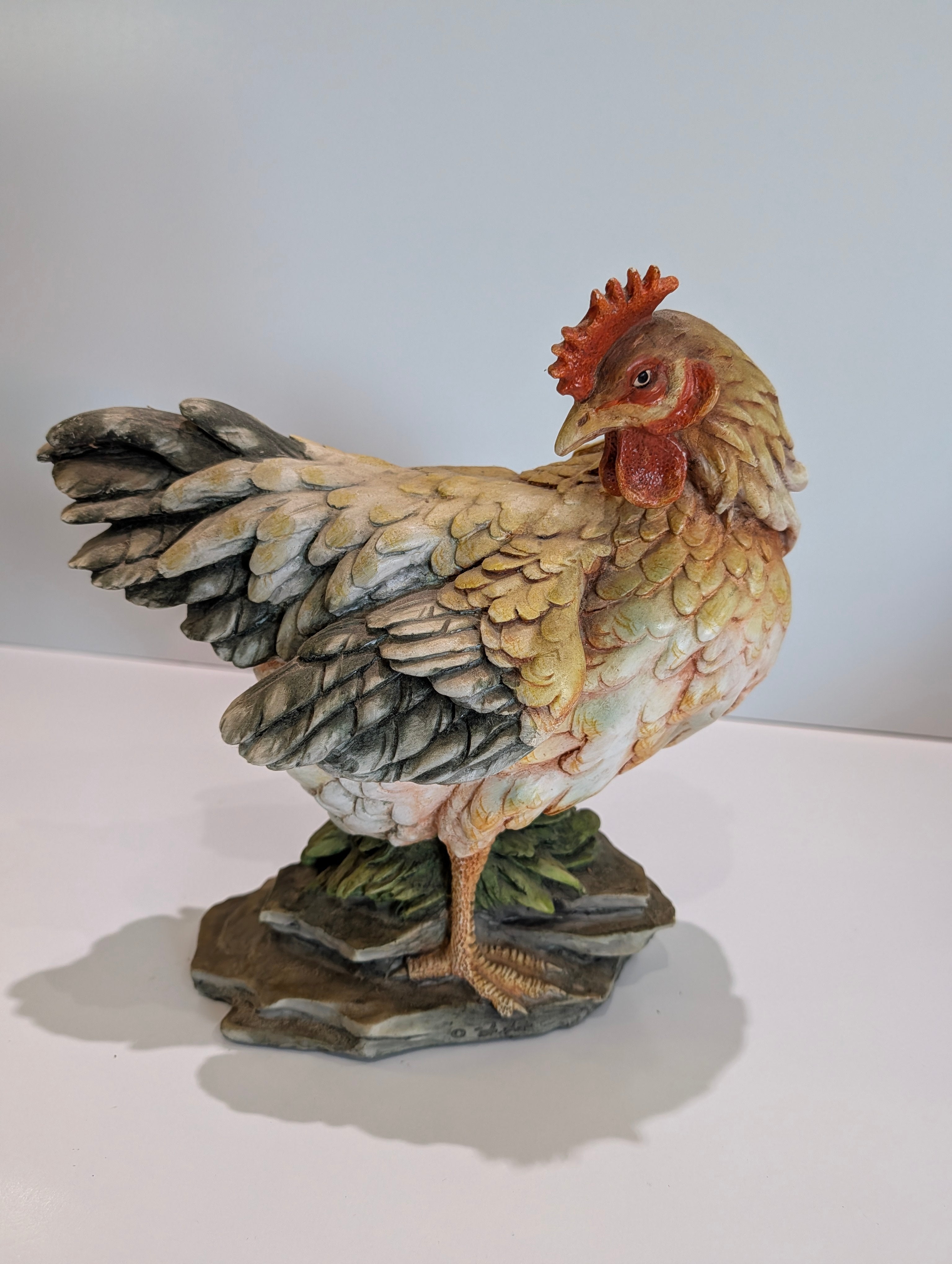 Vintage Rooster Chicken Farmhouse Decor Statue Resin Country Kitchen Display