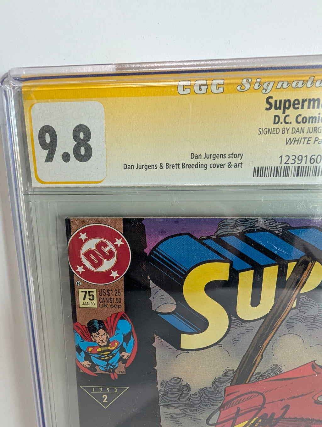 Superman #75 CGC 9.8 Signed Autograph Dan Jurgens Death Of Superman Comic