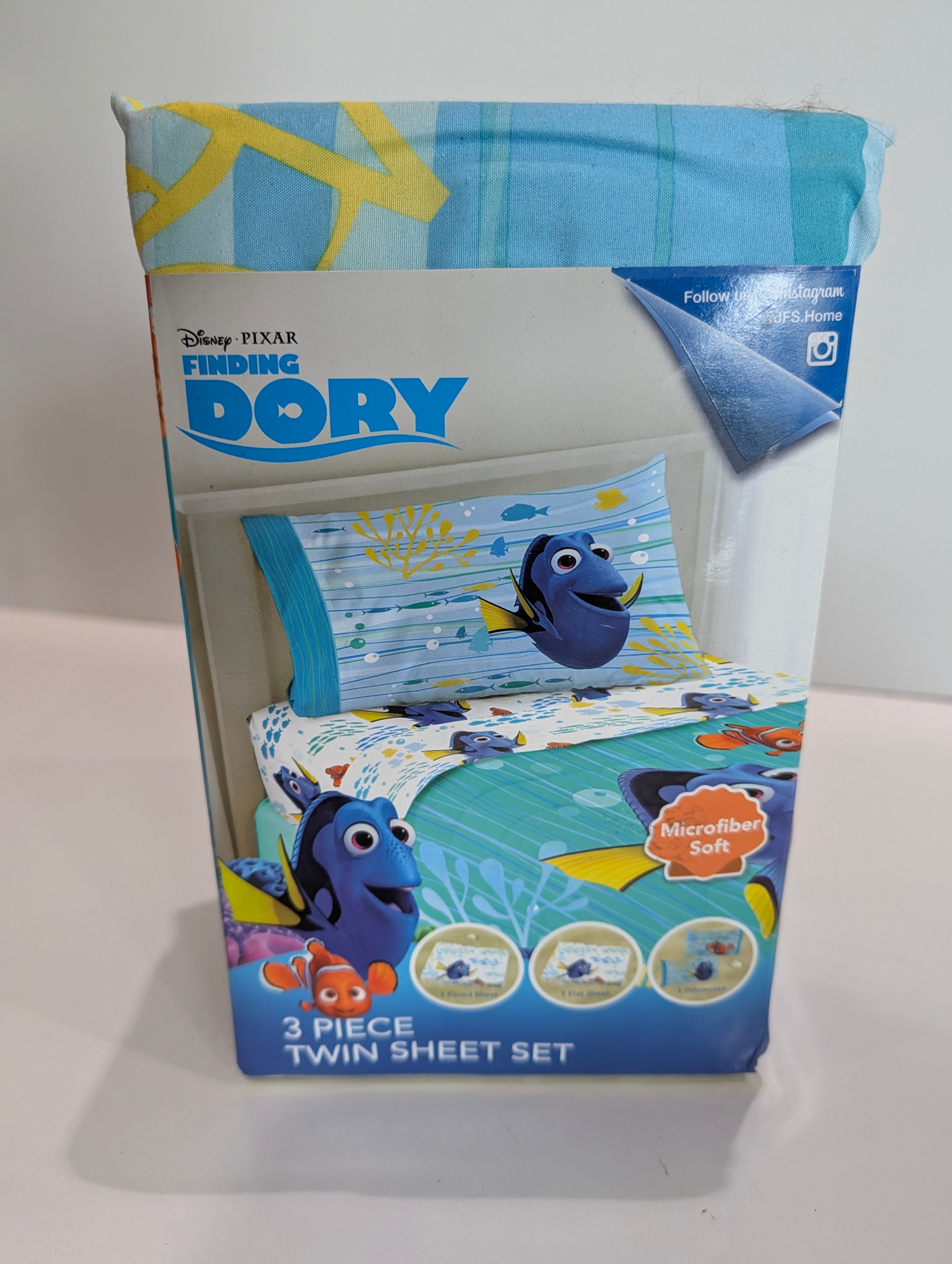 Disney Pixar Finding Dory Twin Sheet Set 3 Piece Microfiber Kids Bedding