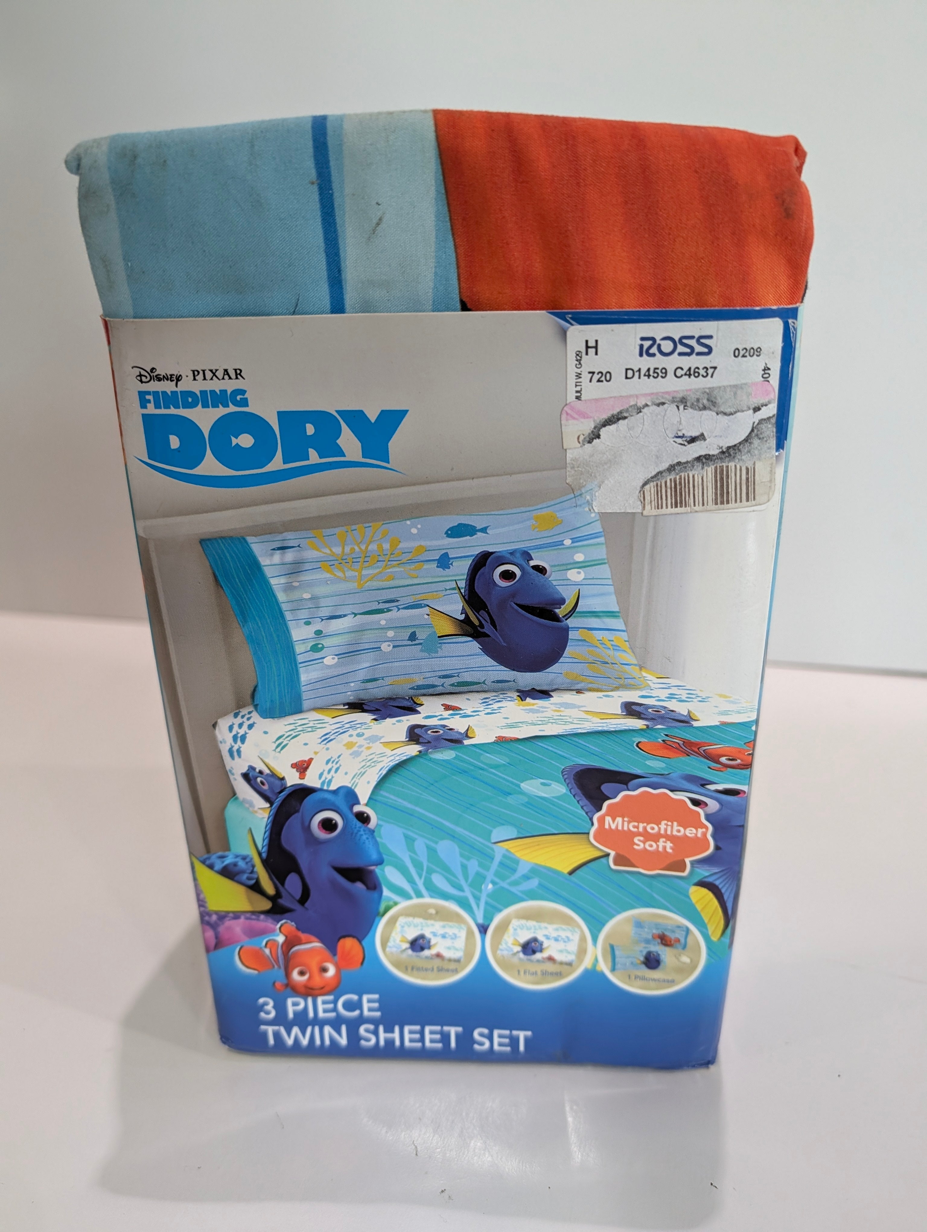 Disney Pixar Finding Dory Twin Sheet Set 3 Piece Microfiber Kids Bedding