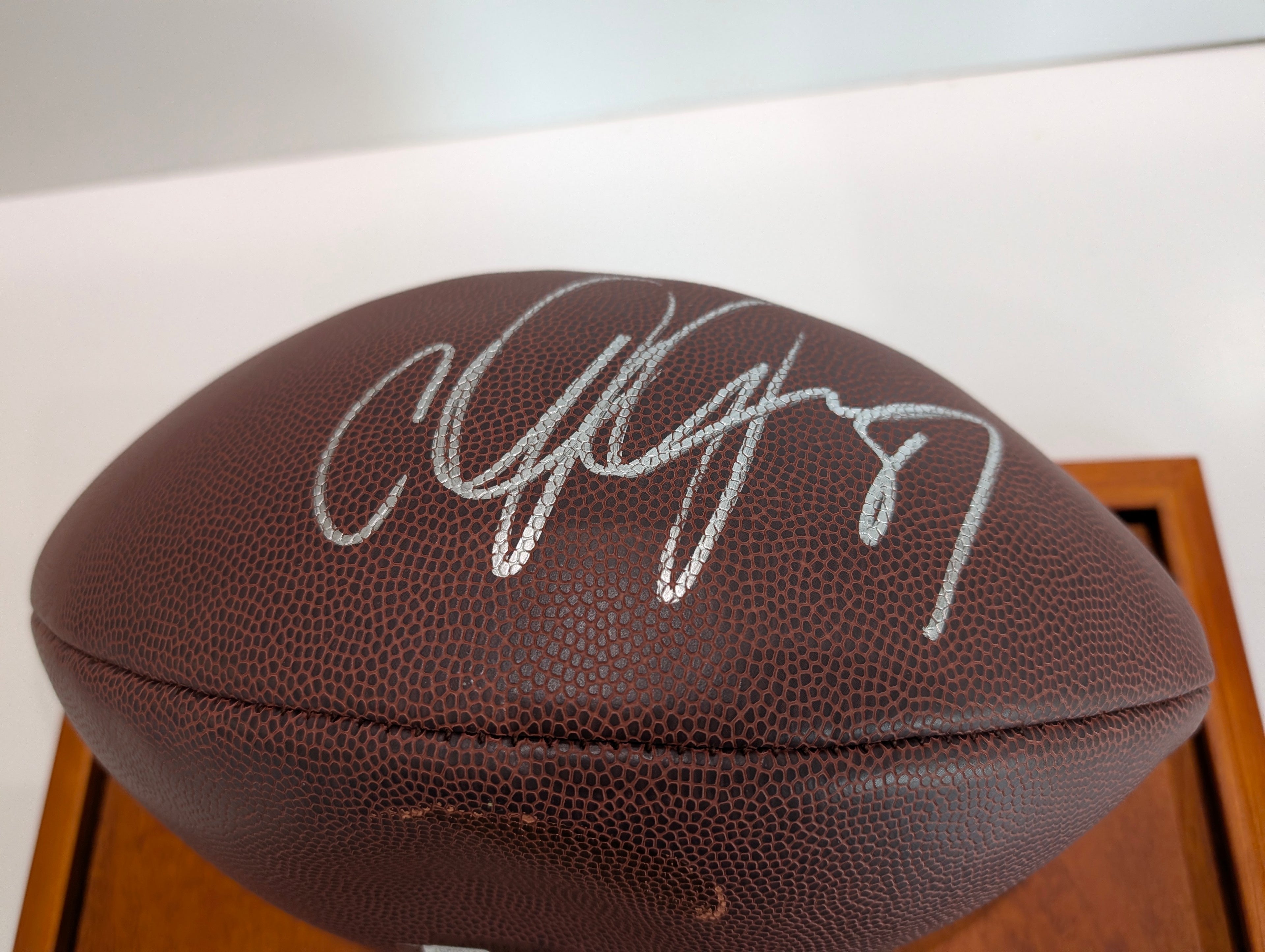 Calvin Johnson Signed Detroit Lions Football Autograph Display Case Certified