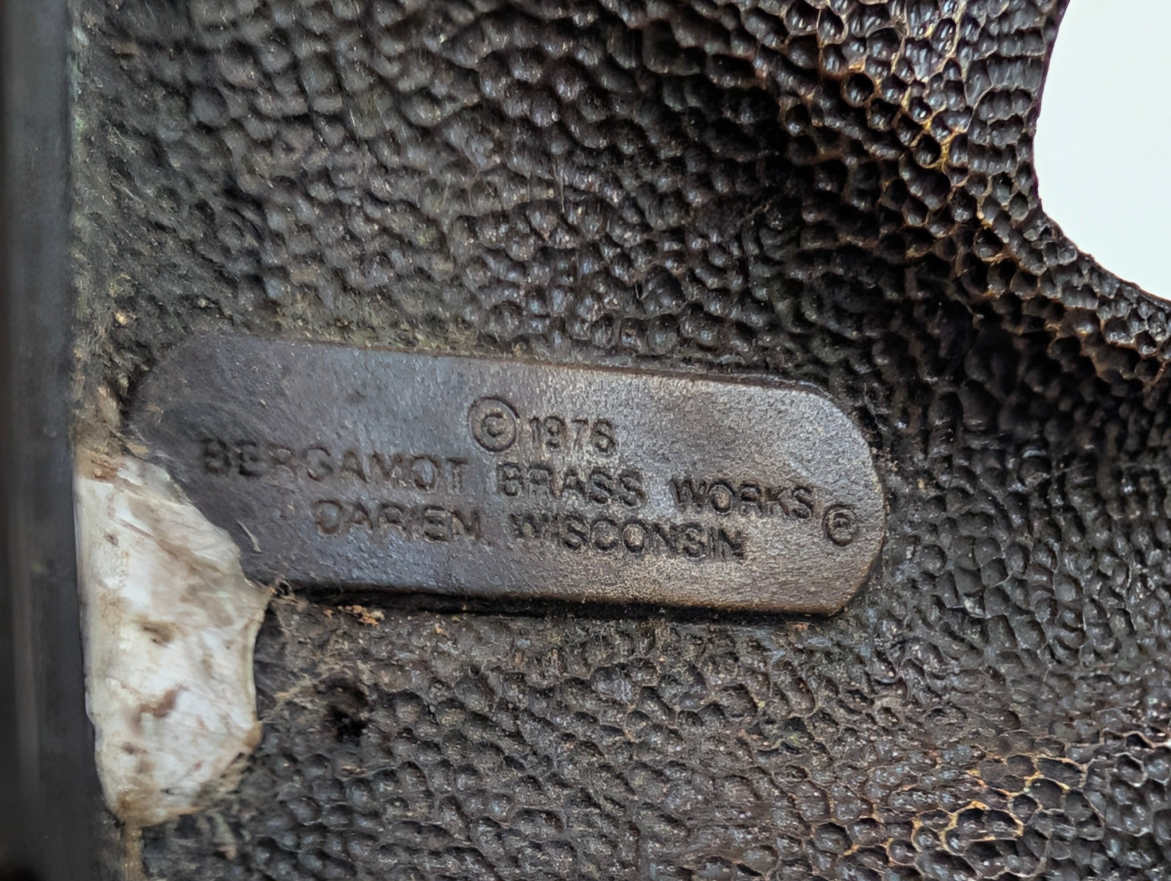Vintage Bergamot Brass Works 1975 Bass Fish Belt Buckle USA Fishing