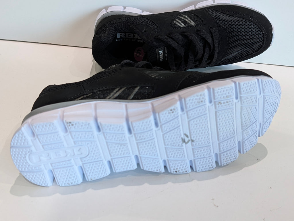 RBX Black Athletic Sneakers Womens Size 5.5 Running Walking Shoes Mesh