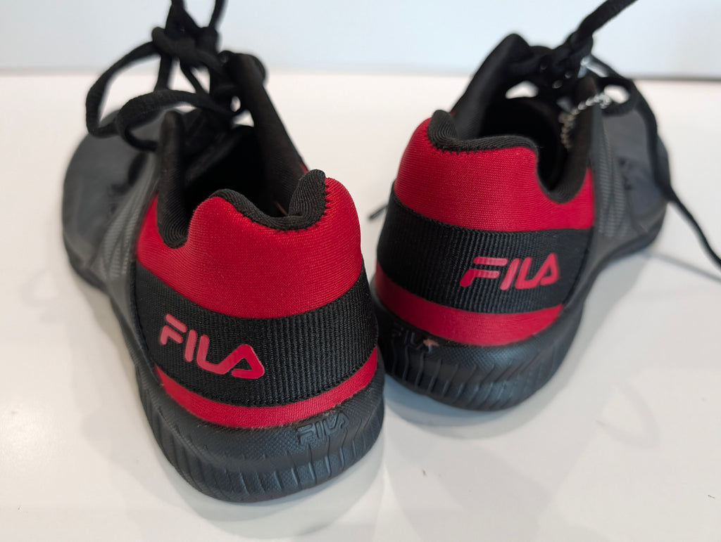 Fila Athletic Sneakers Black Red Size 3.5 Youth Running Training Shoes Comfort