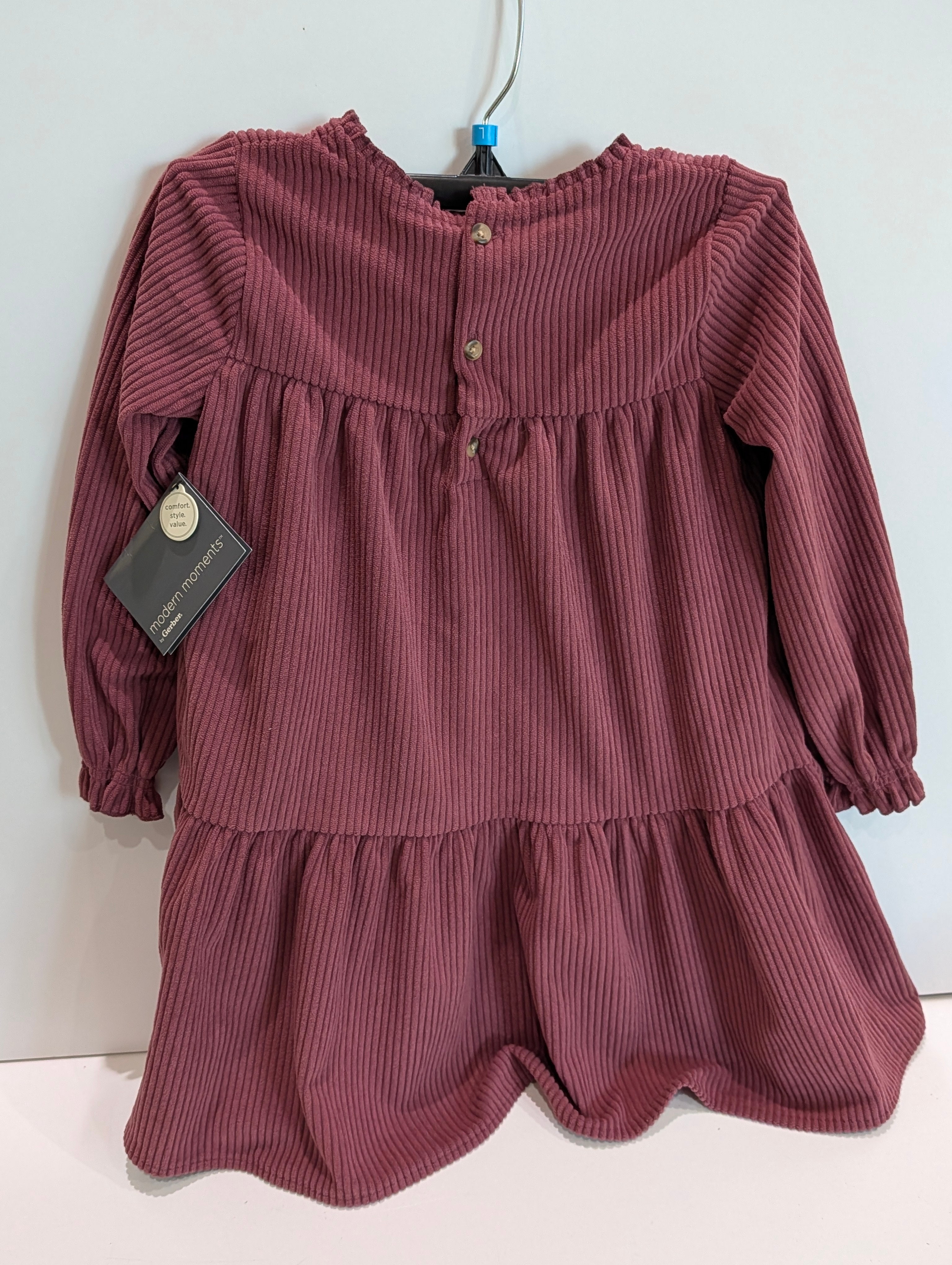 Modern Moments By Gerber Toddler Dress Size 4T Ribbed Long Sleeve Pink