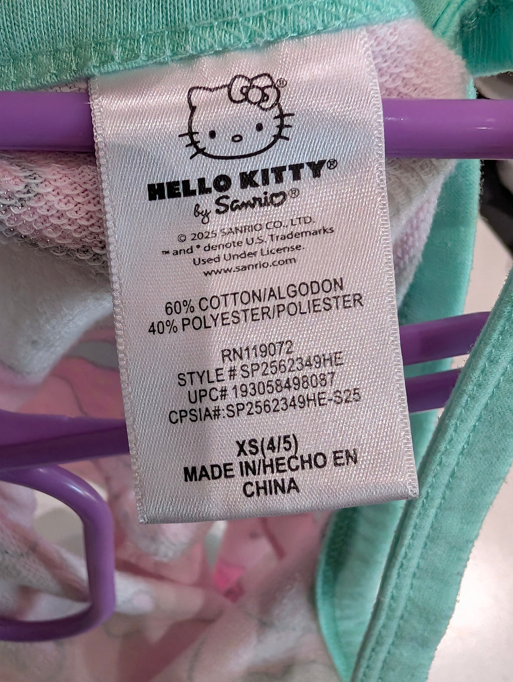 Hello Kitty Girls Romper XS 4-5 Pink Strawberry Print Sanrio Outfit Cute