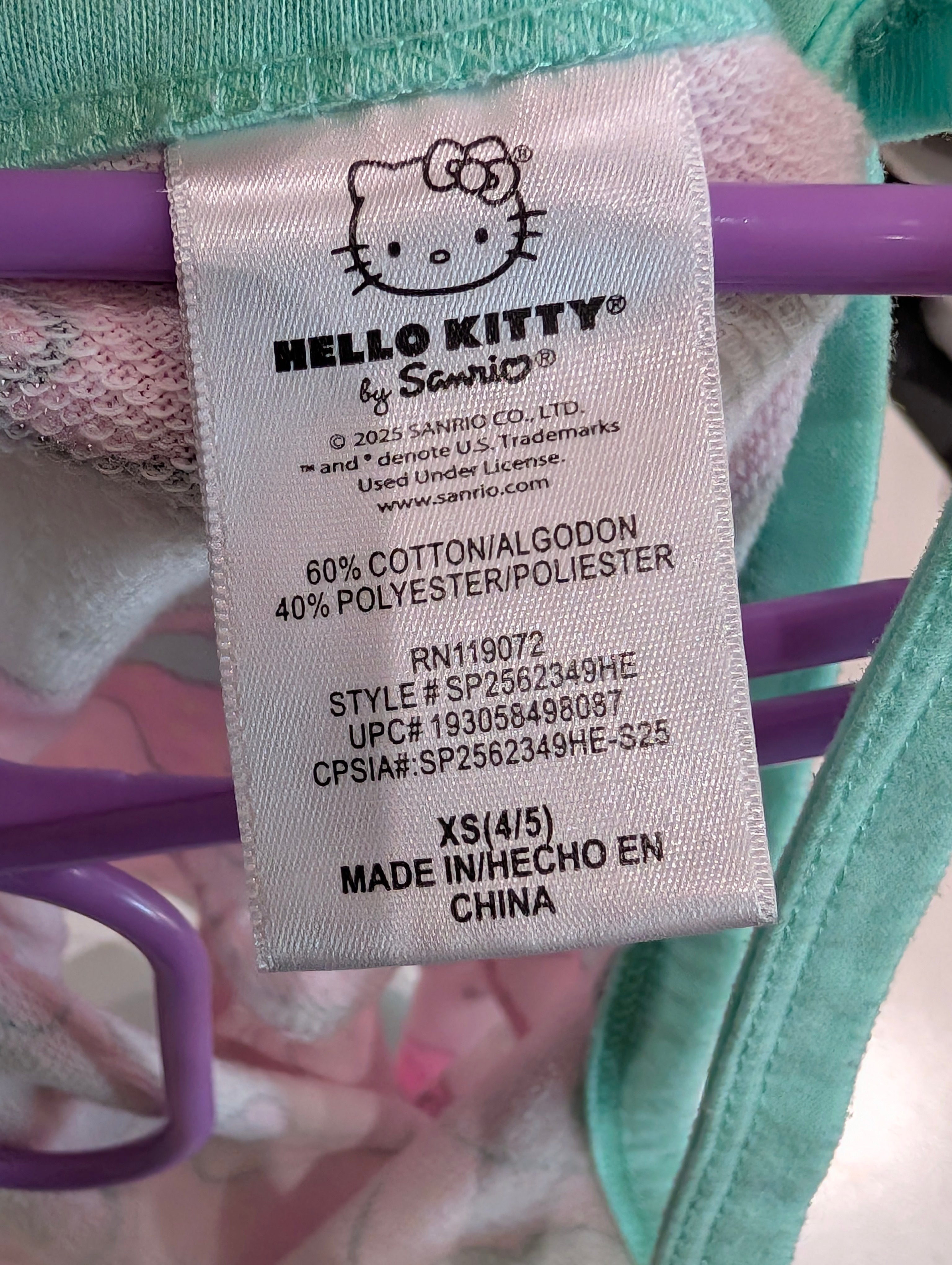 Hello Kitty Girls Romper XS 4-5 Pink Strawberry Print Sanrio Outfit Cute