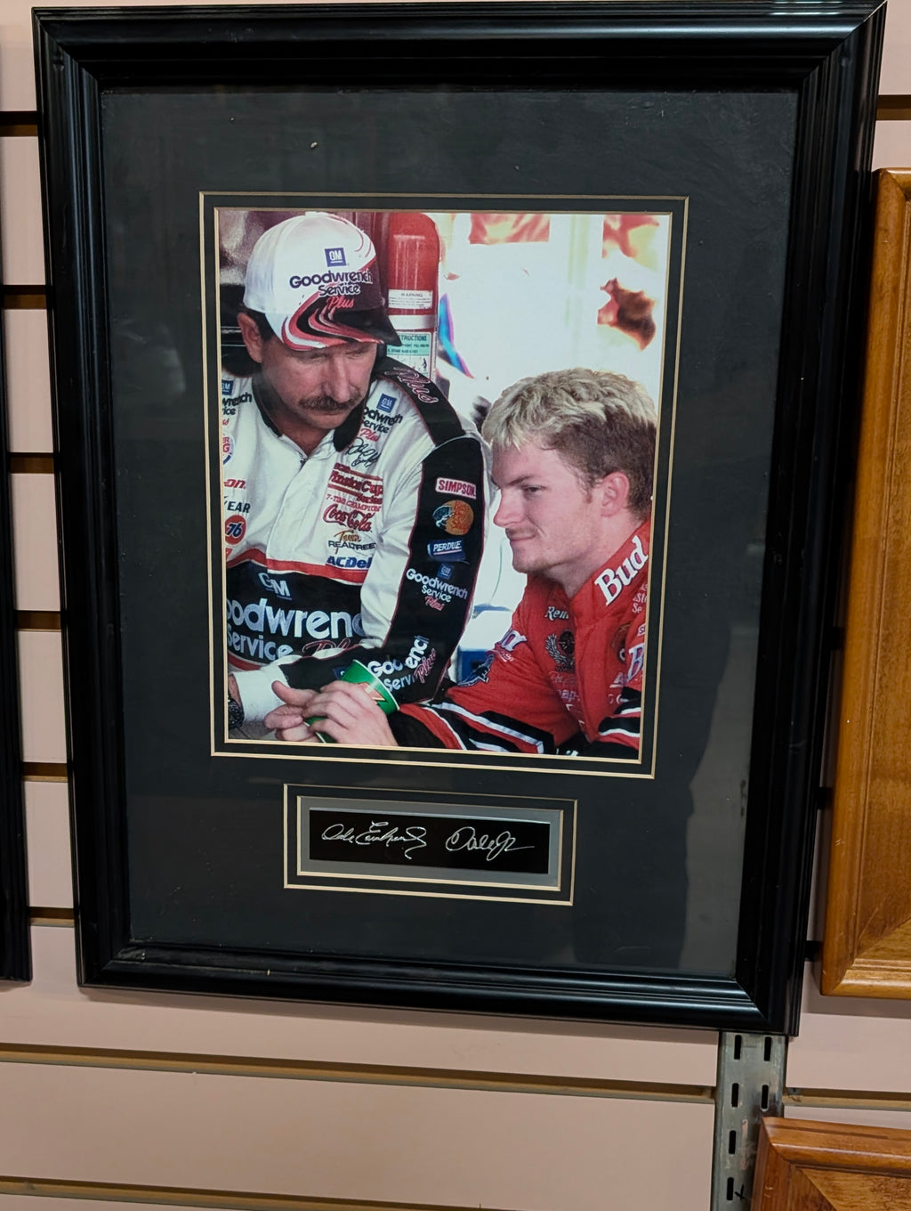 Dale Earnhardt Sr Dale Earnhardt Jr Framed Photo Engraved Signature Display