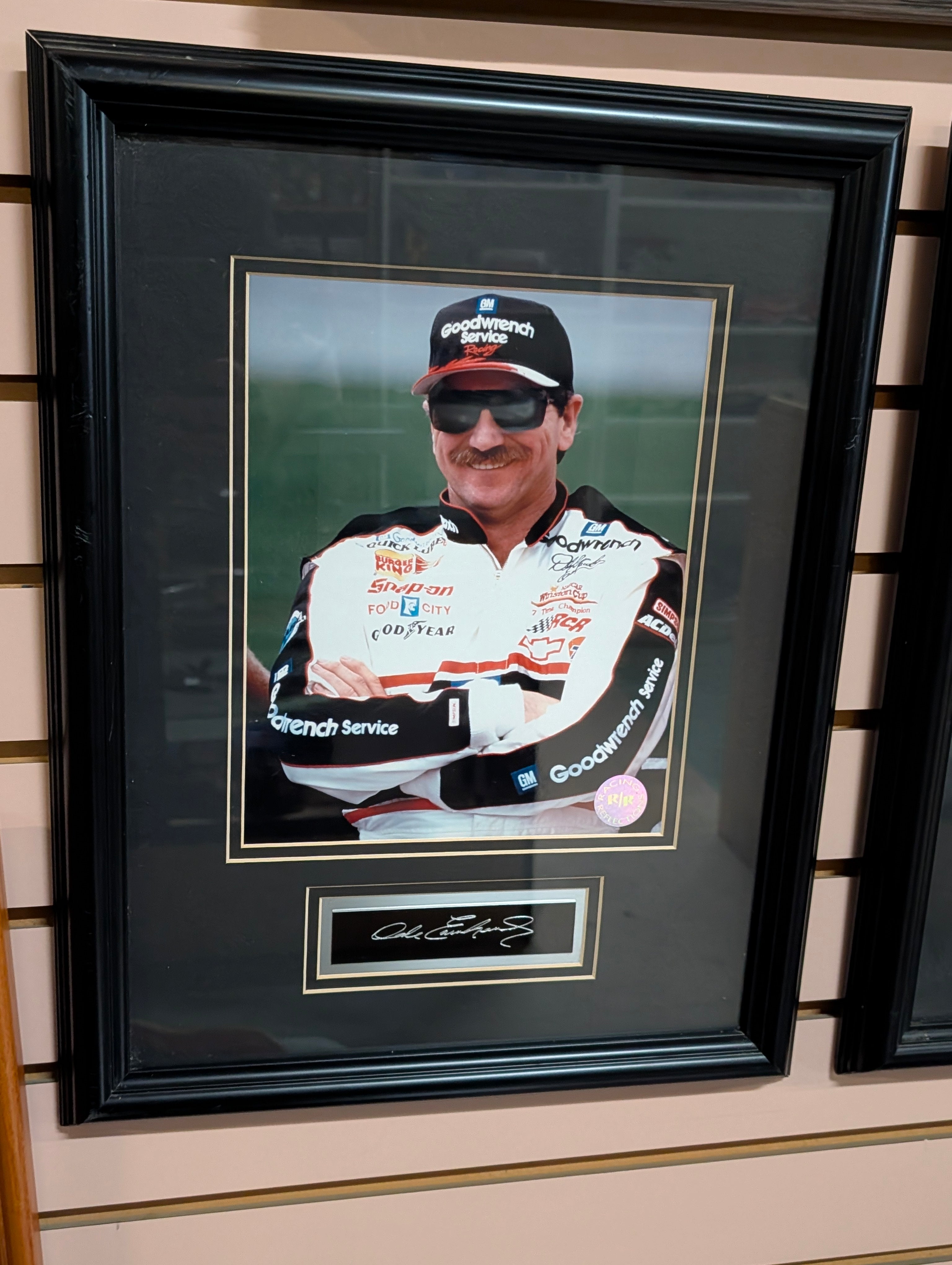 Dale Earnhardt Sr Framed Photo Engraved Signature NASCAR Display Decor