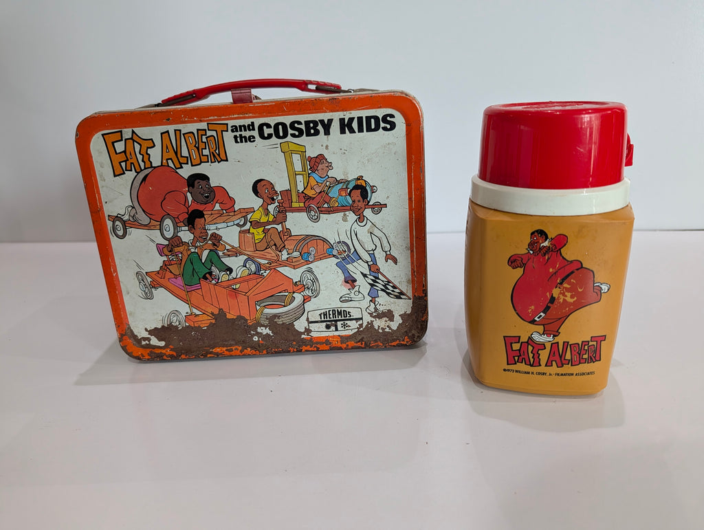 Vintage 1973 Fat Albert Cosby Kids Metal Lunchbox Thermos Set Retro Rare