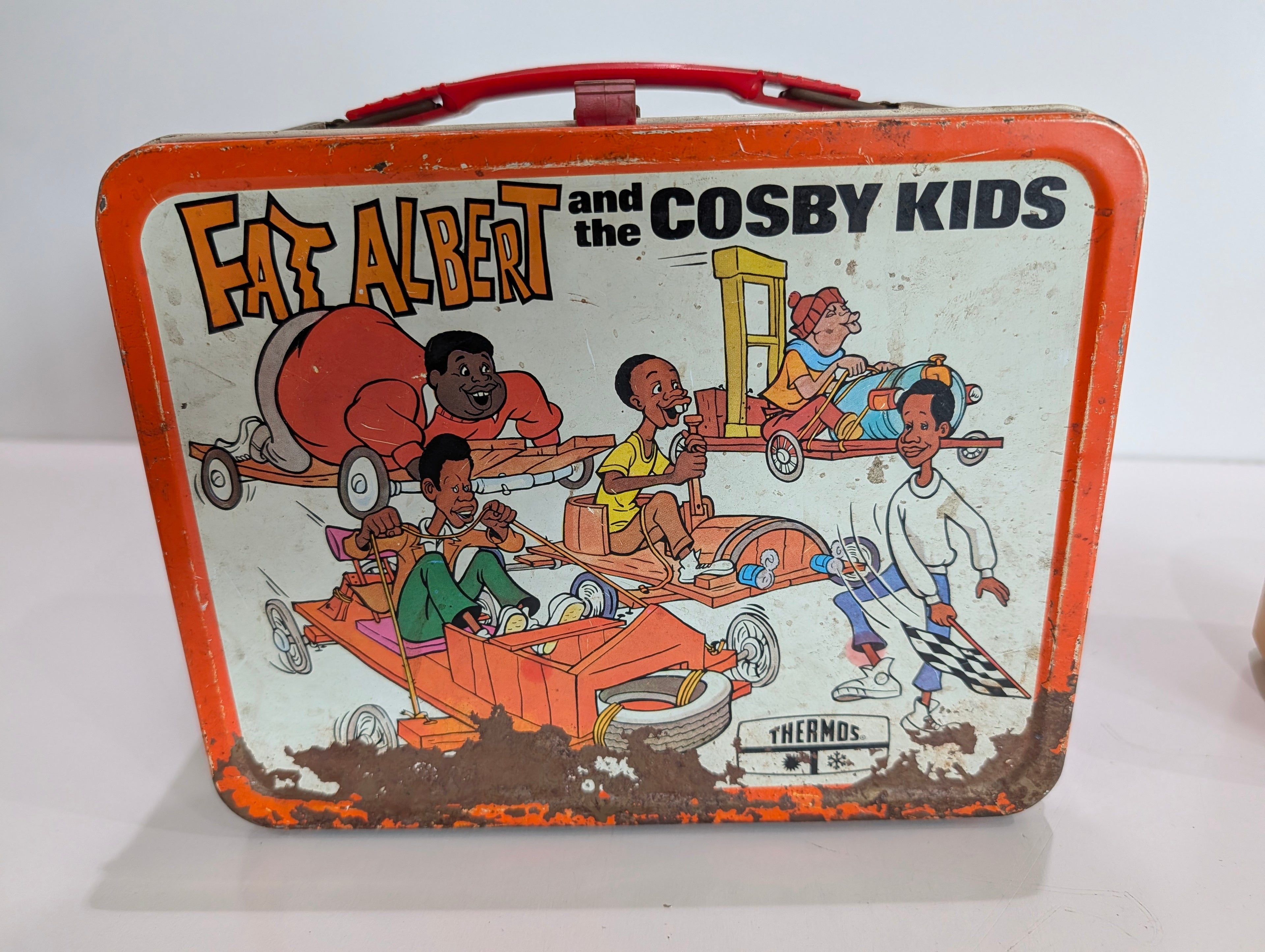 Vintage 1973 Fat Albert Cosby Kids Metal Lunchbox Thermos Set Retro Rare