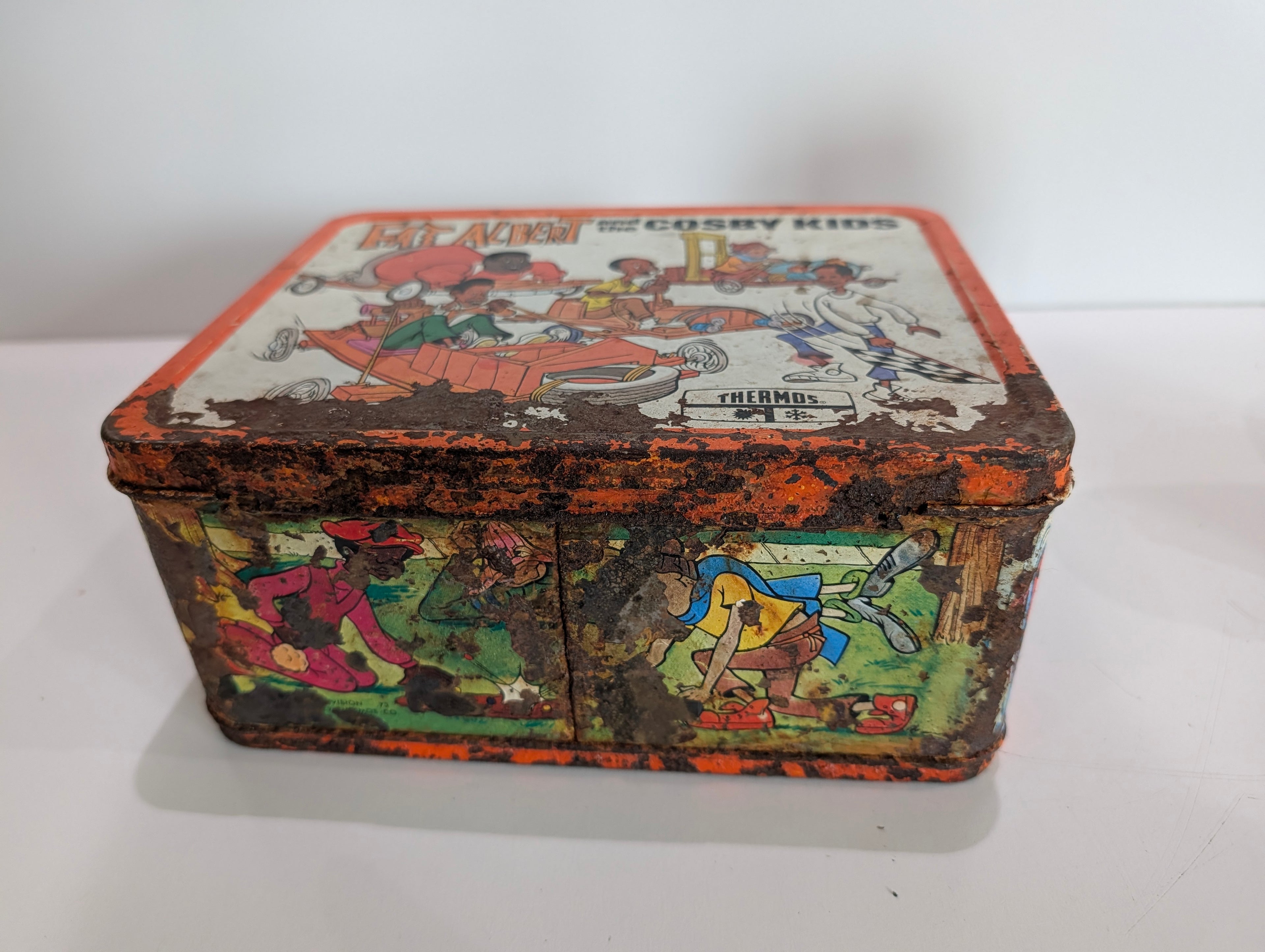 Vintage 1973 Fat Albert Cosby Kids Metal Lunchbox Thermos Set Retro Rare