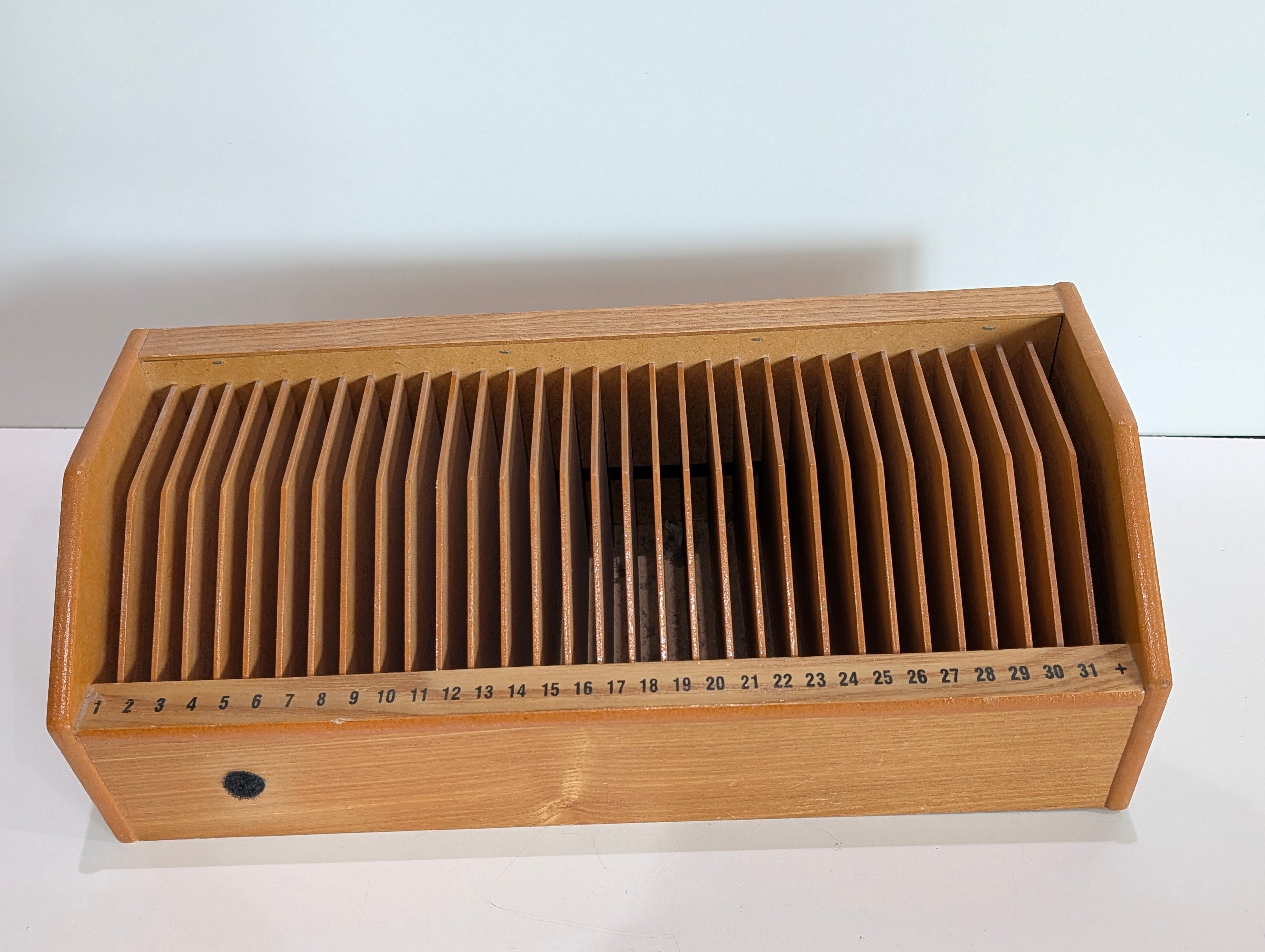 Vintage Wooden Mail Organizer 31 Slot Desk Letter Sorter Office Storage Rack