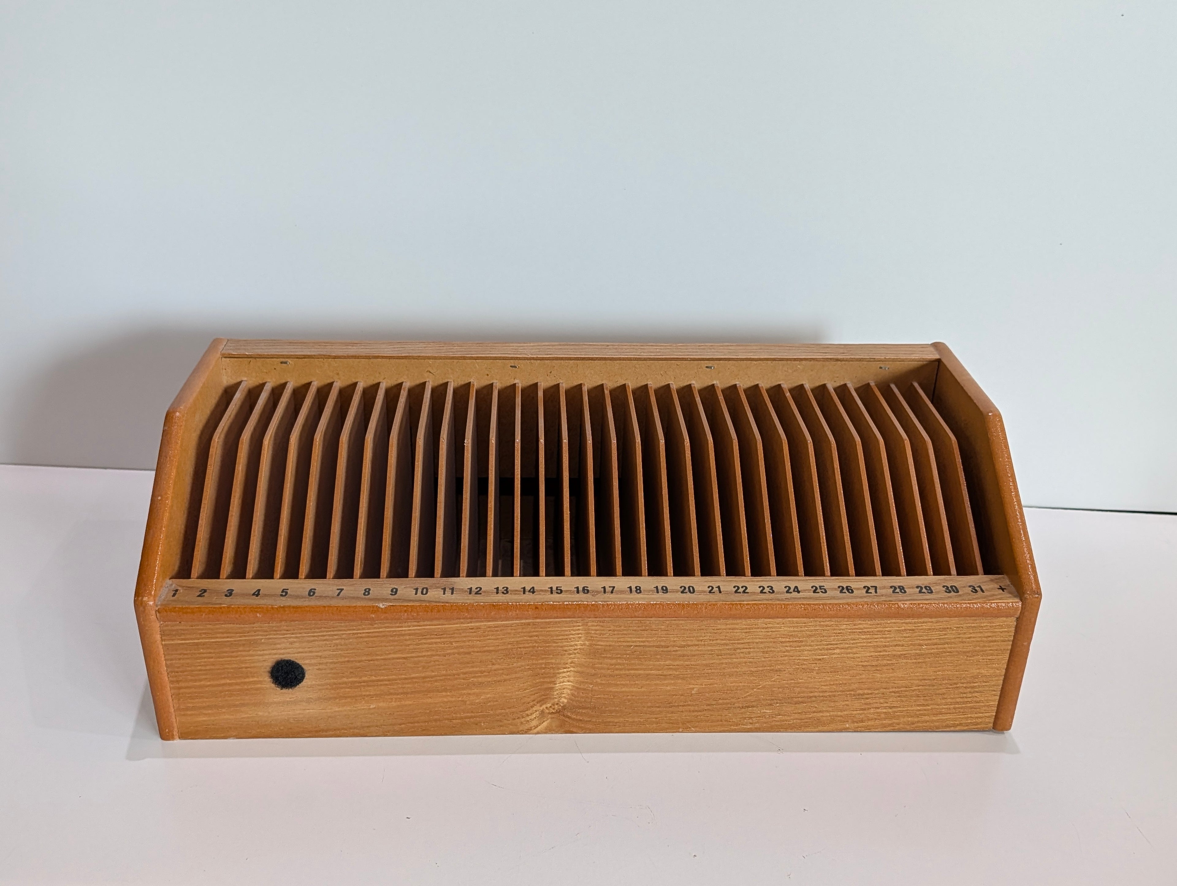 Vintage Wooden Mail Organizer 31 Slot Desk Letter Sorter Office Storage Rack