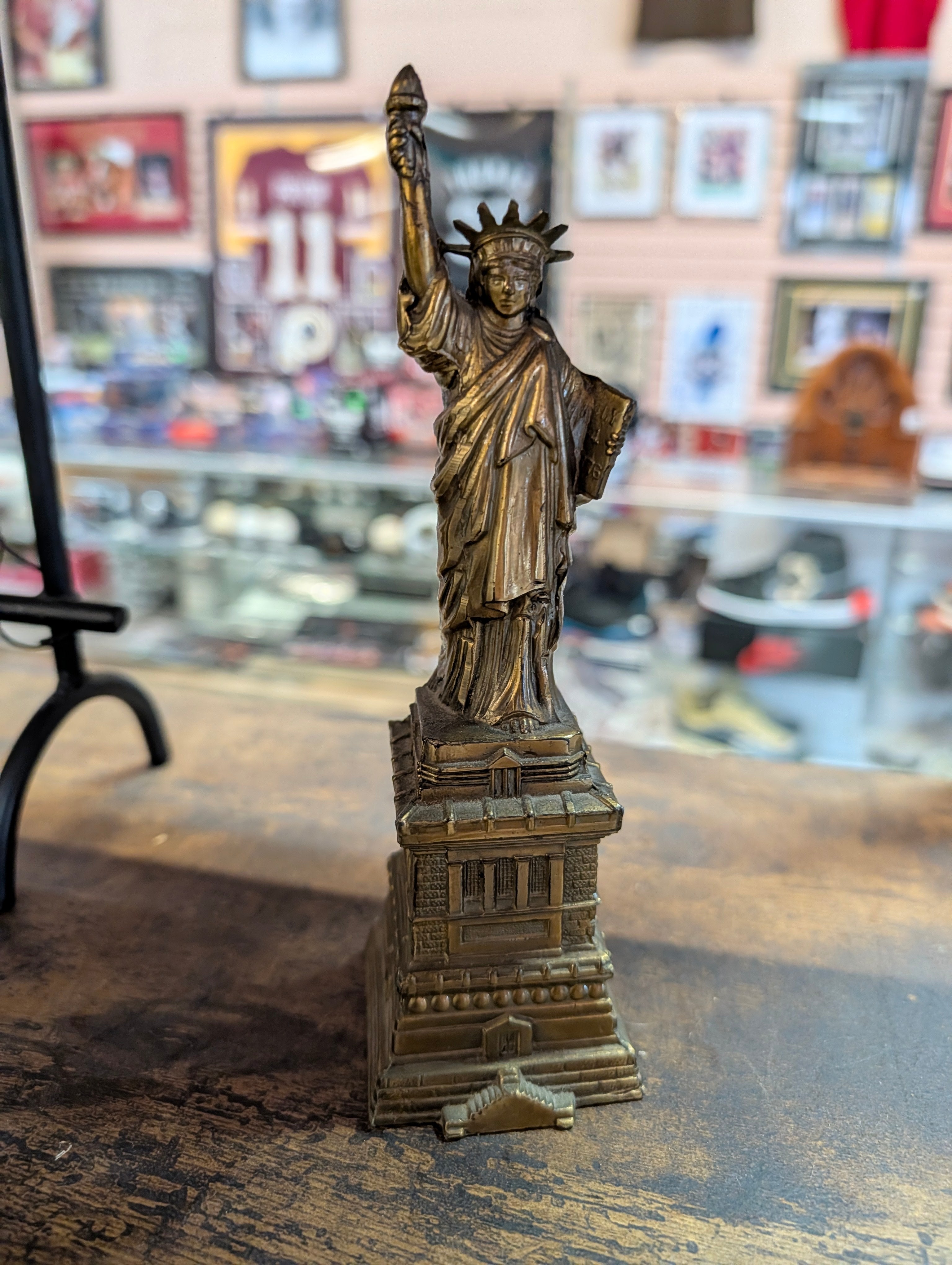Vintage Statue Of Liberty Metal Figurine New York Souvenir Replica Decor Piece
