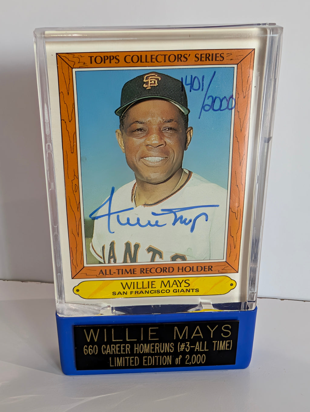 Willie Mays Signed Autograph Topps Collectors Series Card Limited 401/2000
