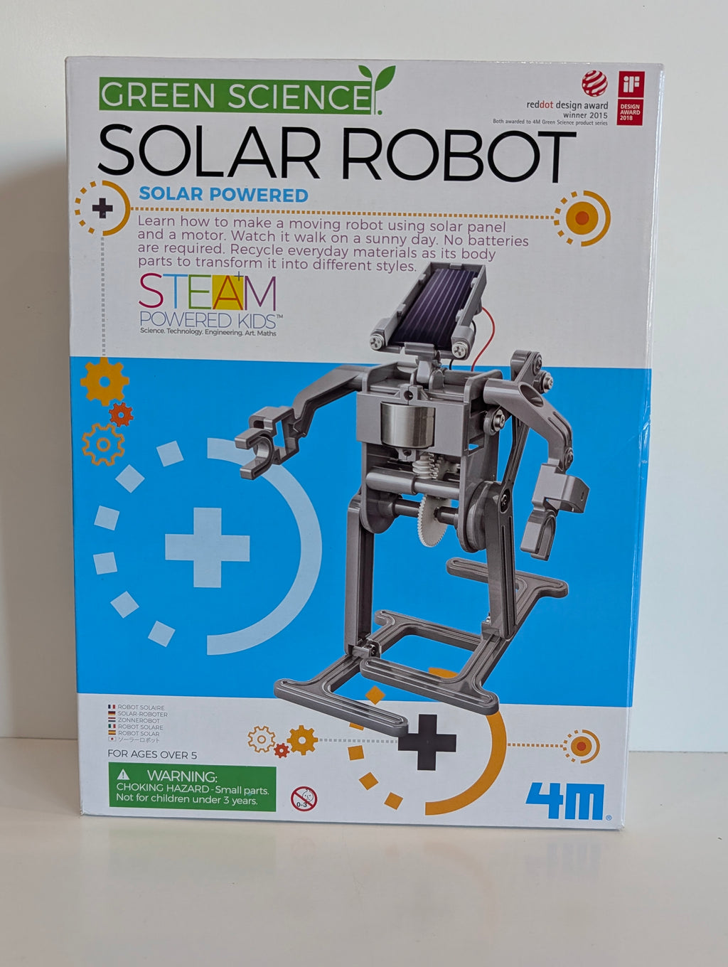 Green Science Solar Robot Kit 4M STEM Powered Kids DIY Solar Toy Ages 5+