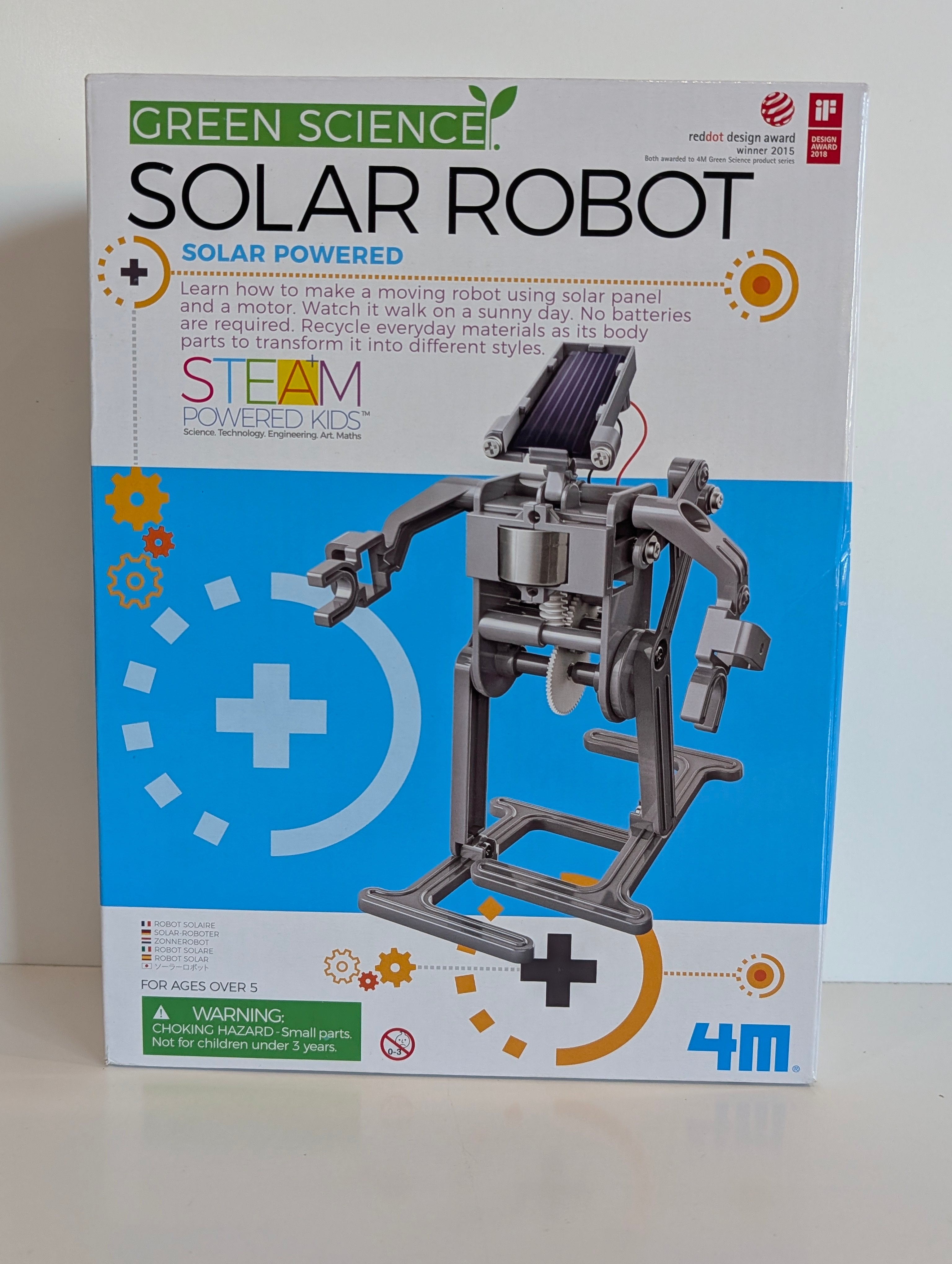 Green Science Solar Robot Kit 4M STEM Powered Kids DIY Solar Toy Ages 5+