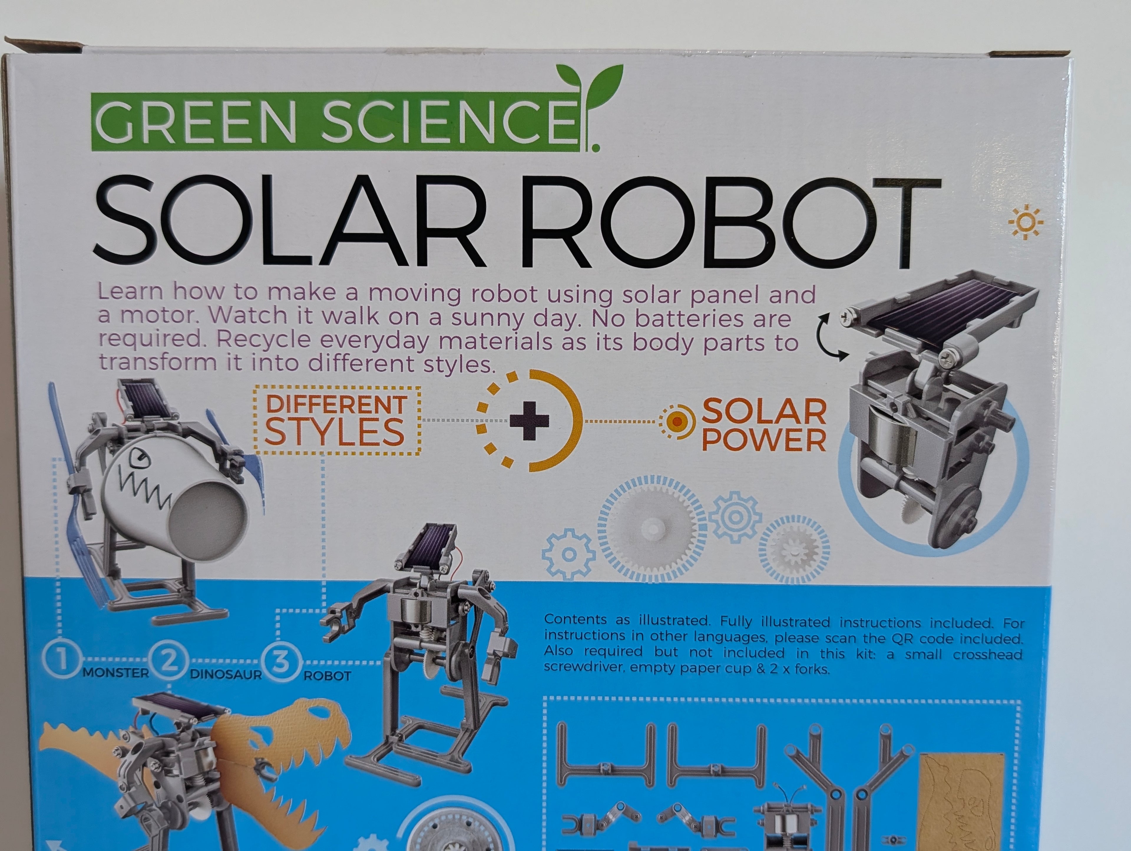 Green Science Solar Robot Kit 4M STEM Powered Kids DIY Solar Toy Ages 5+