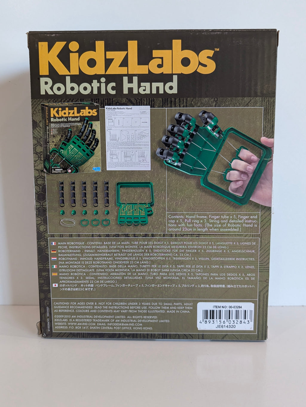KidzLabs Robotic Hand STEM Science Kit Buildable Mechanical Toy 4M Set
