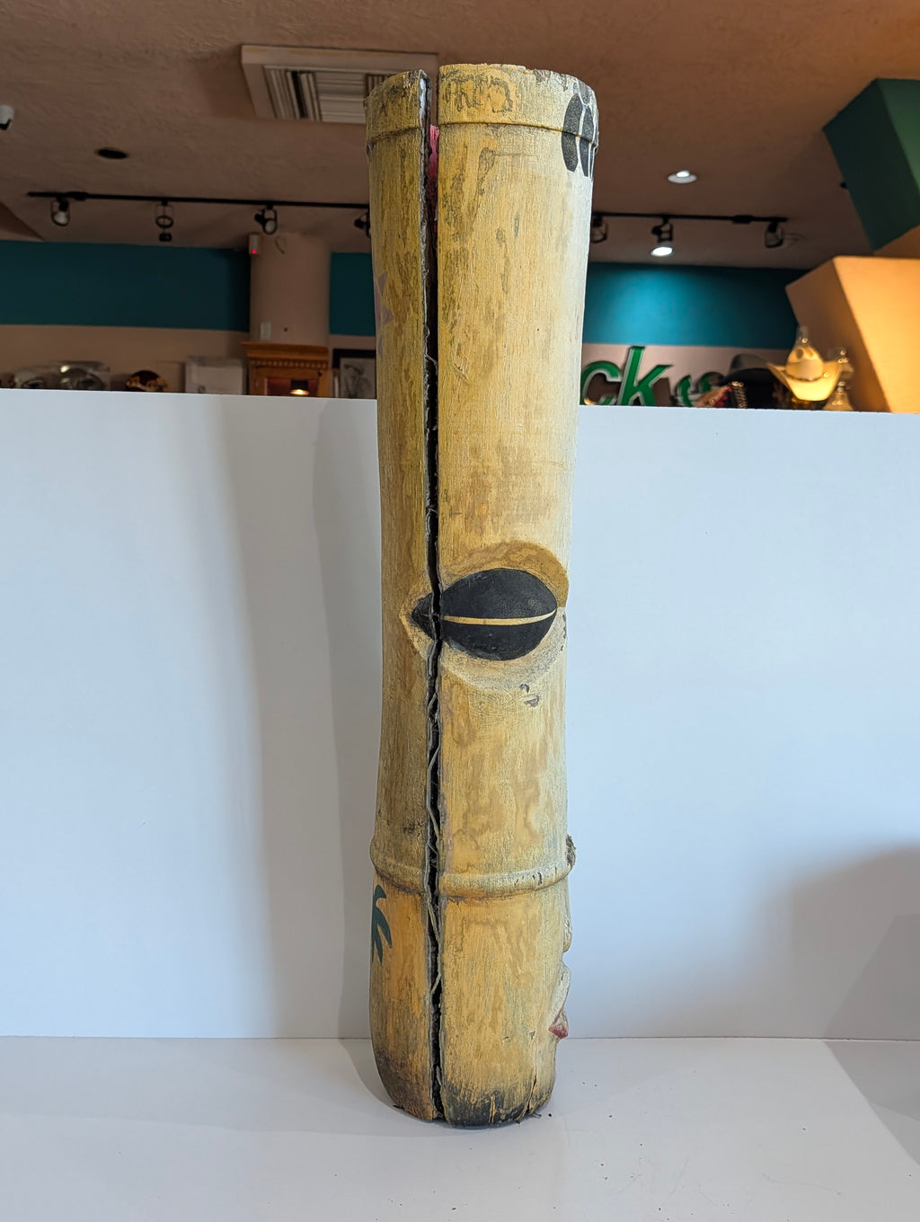 Hand Carved Wooden Tribal Mask Wall Decor Primitive Tiki Folk Art Sculpture