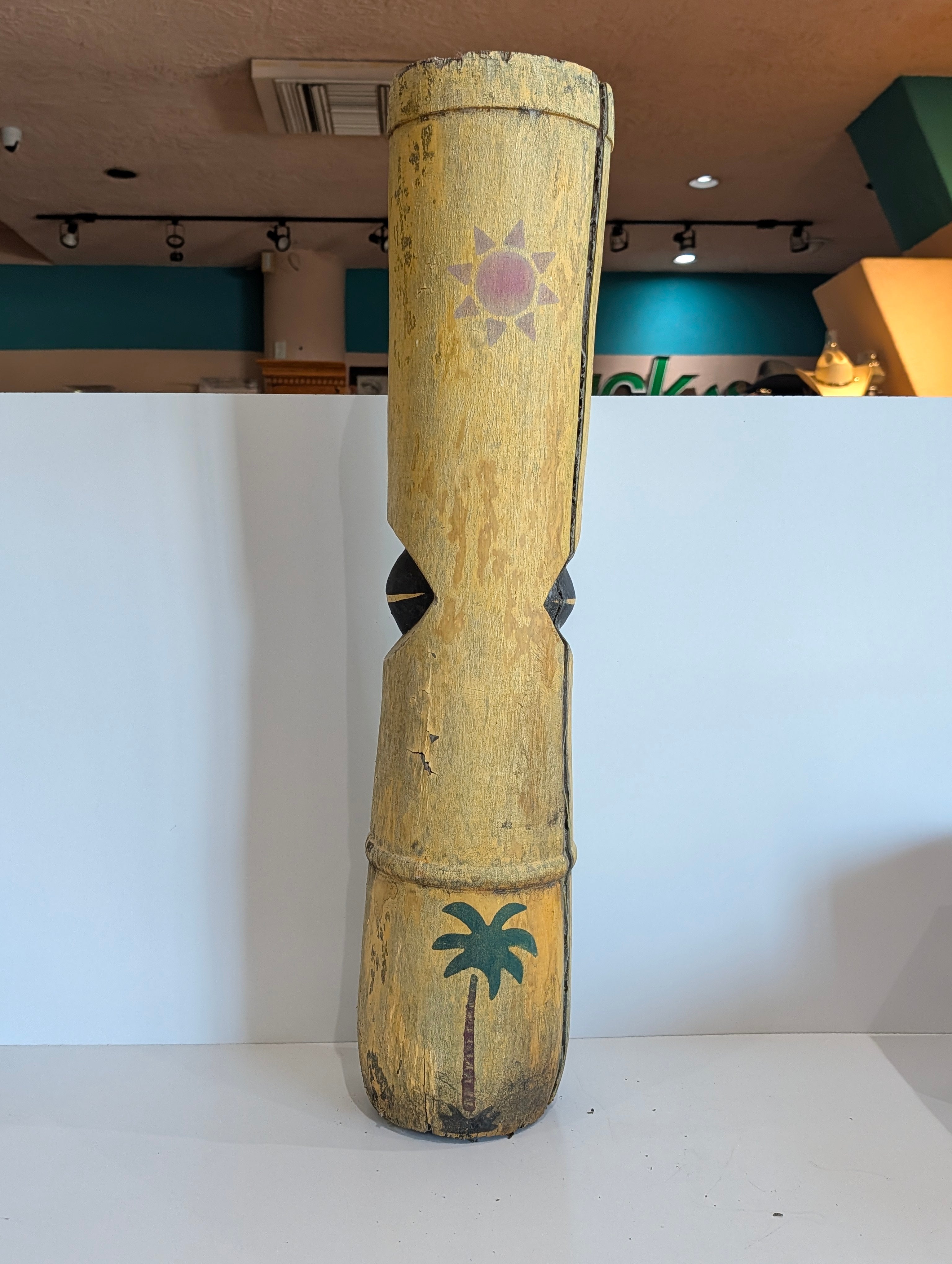 Hand Carved Wooden Tribal Mask Wall Decor Primitive Tiki Folk Art Sculpture