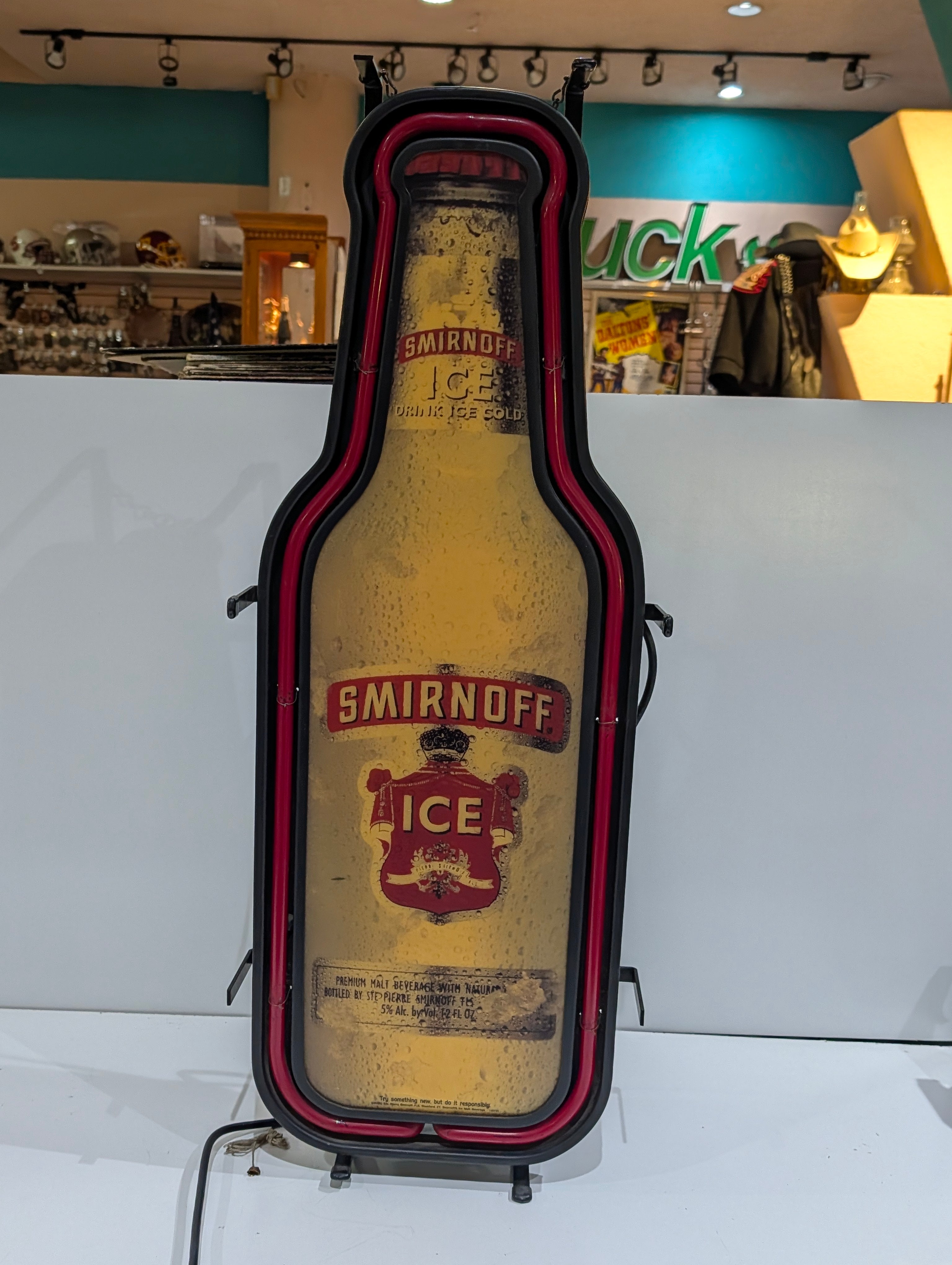 Smirnoff Ice Neon Bottle Sign Bar Light Advertising Display Wall Decor Vintage