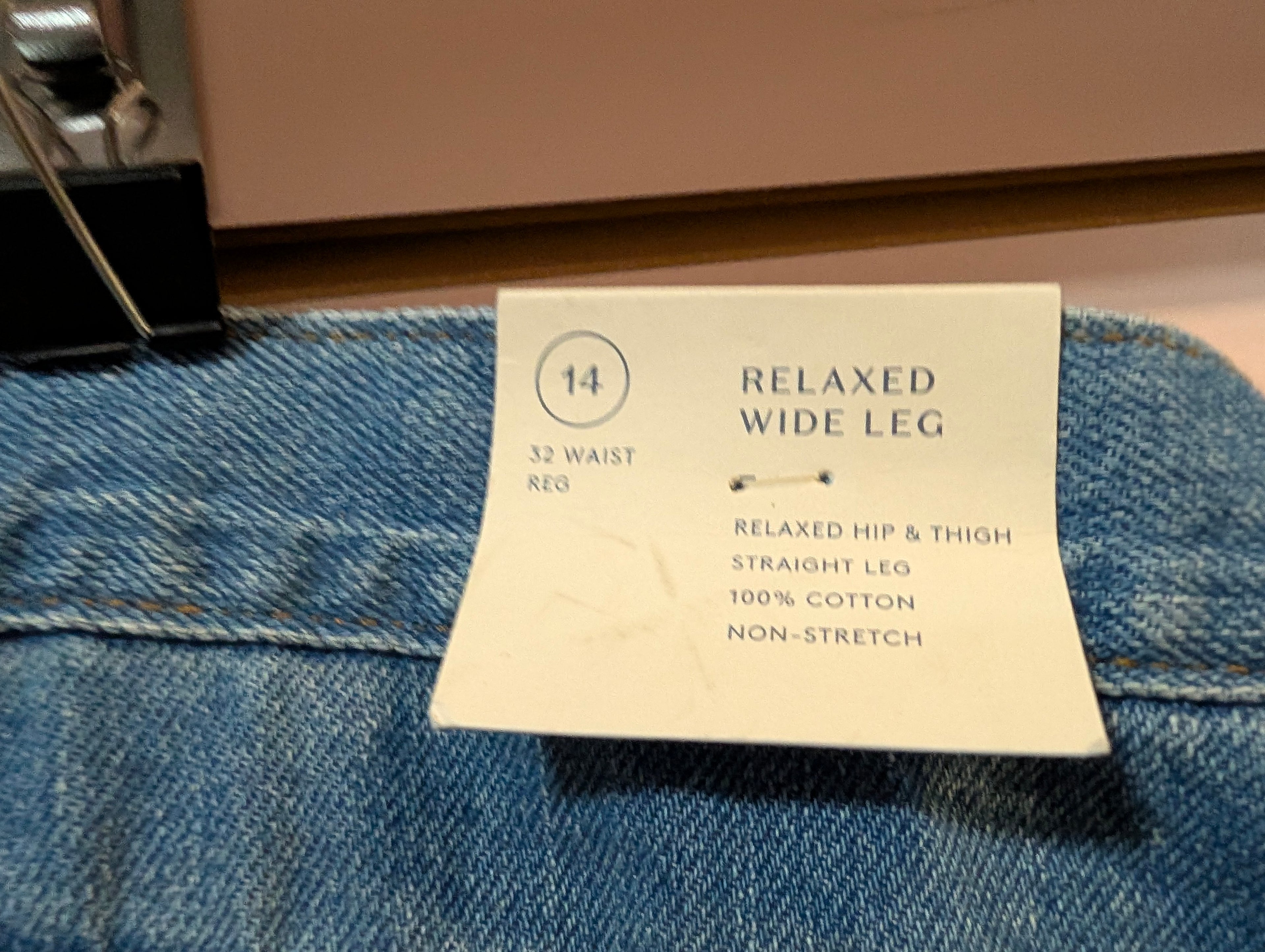 Universal Thread Women’s Relaxed Wide Leg Jeans Size 14 32x32 Blue Denim Cotton