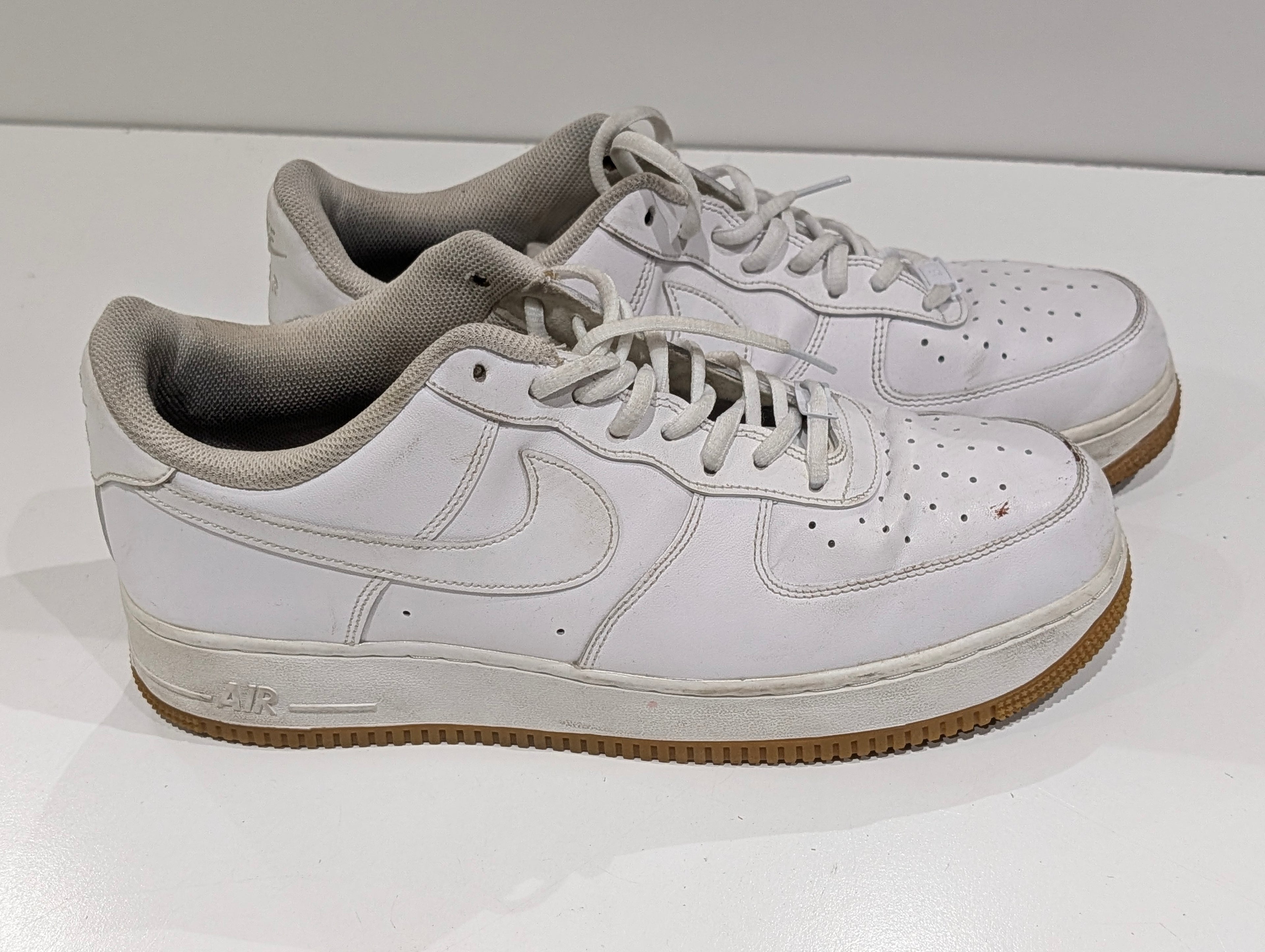 Nike Air Force 1 Low White Gum Sole Men’s Size 12 Leather Sneakers Shoes