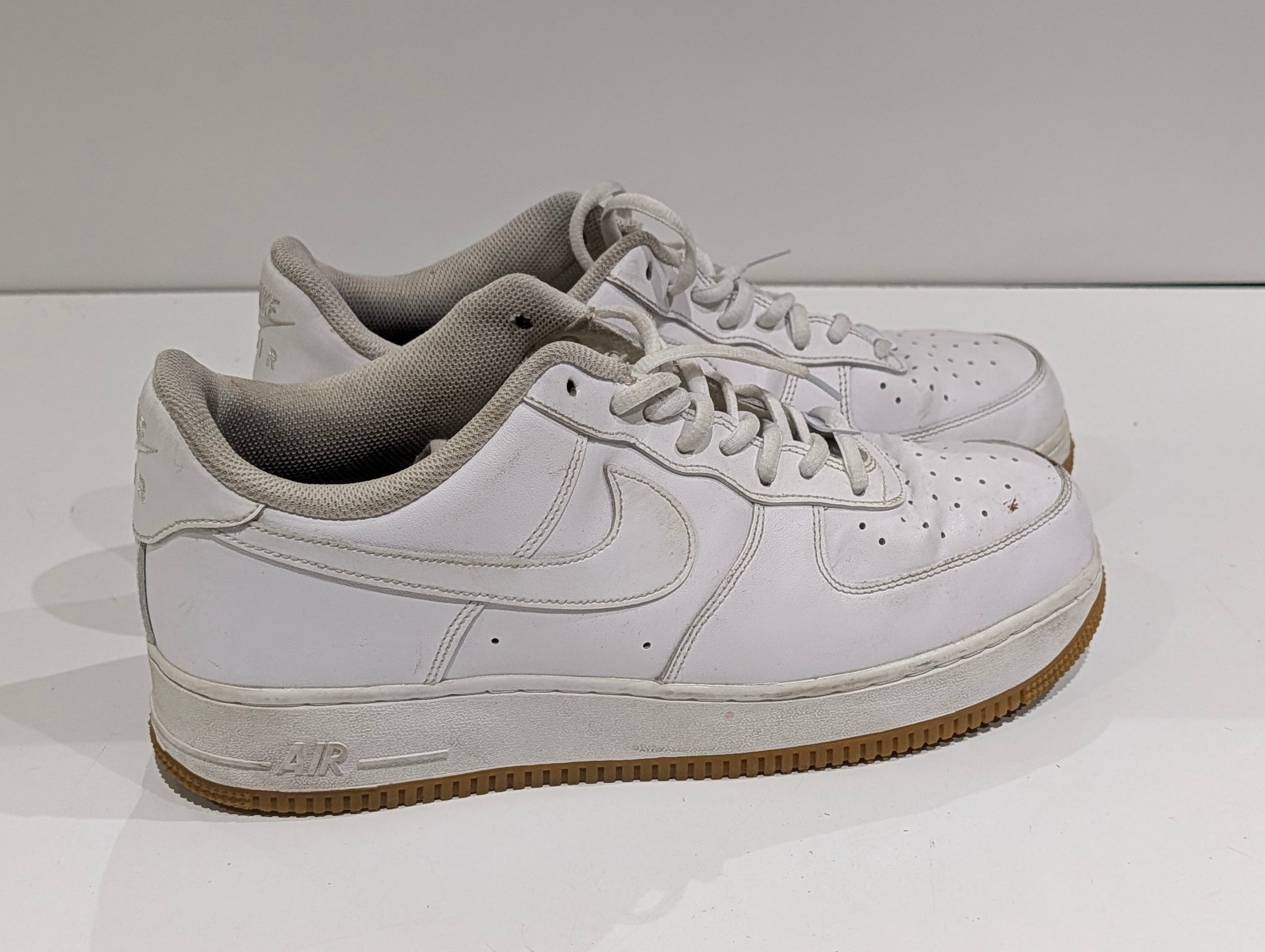 Nike Air Force 1 Low White Gum Sole Men’s Size 12 Leather Sneakers Shoes