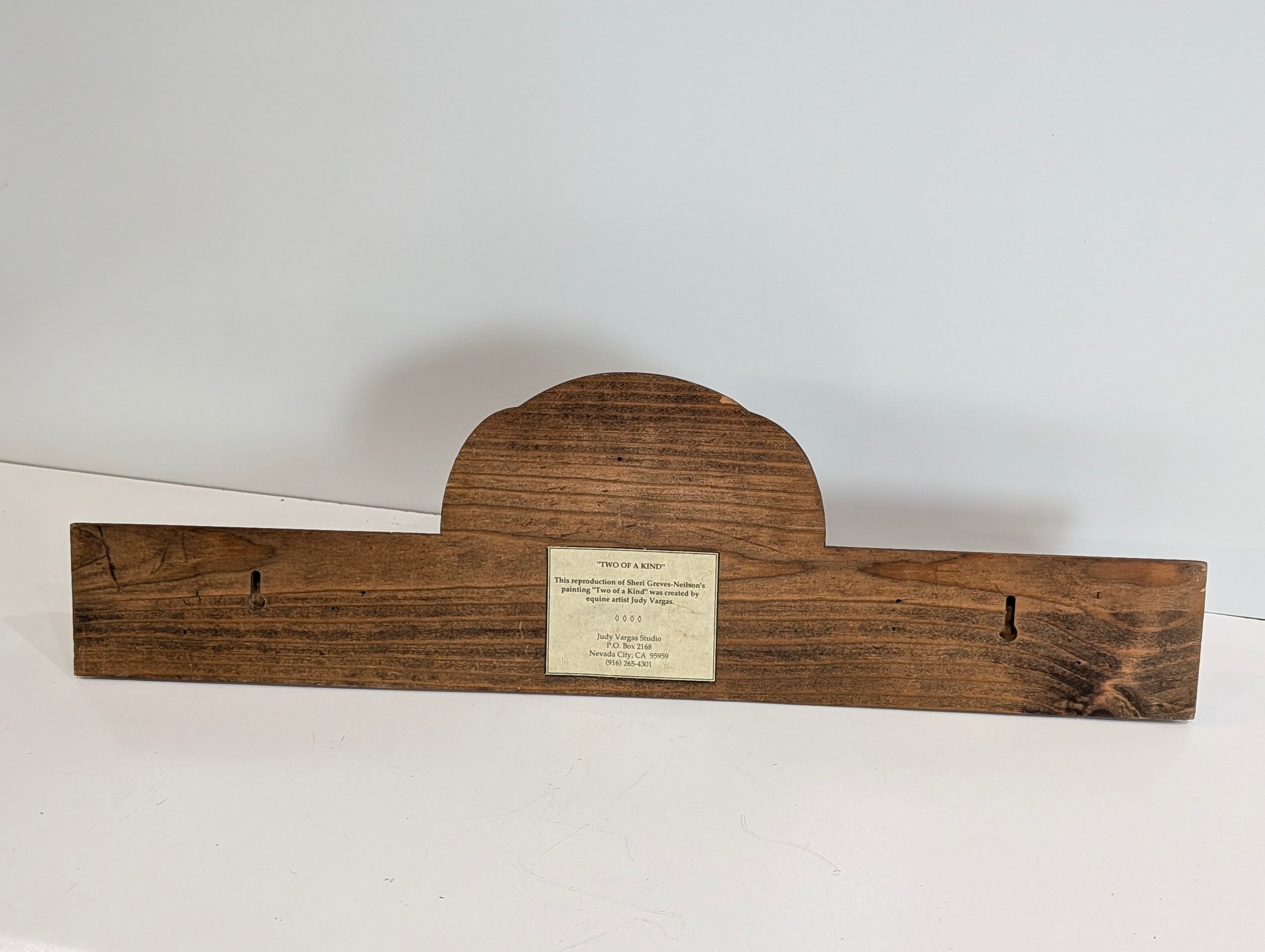 Vintage Wooden Wall Coat Rack Horse Relief Judy Vargas Studio Rustic Decor