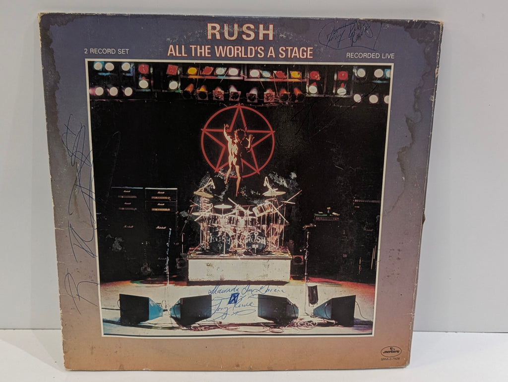 Vintage Rush All The World’s A Stage 1976 Vinyl LP Signed Autograph