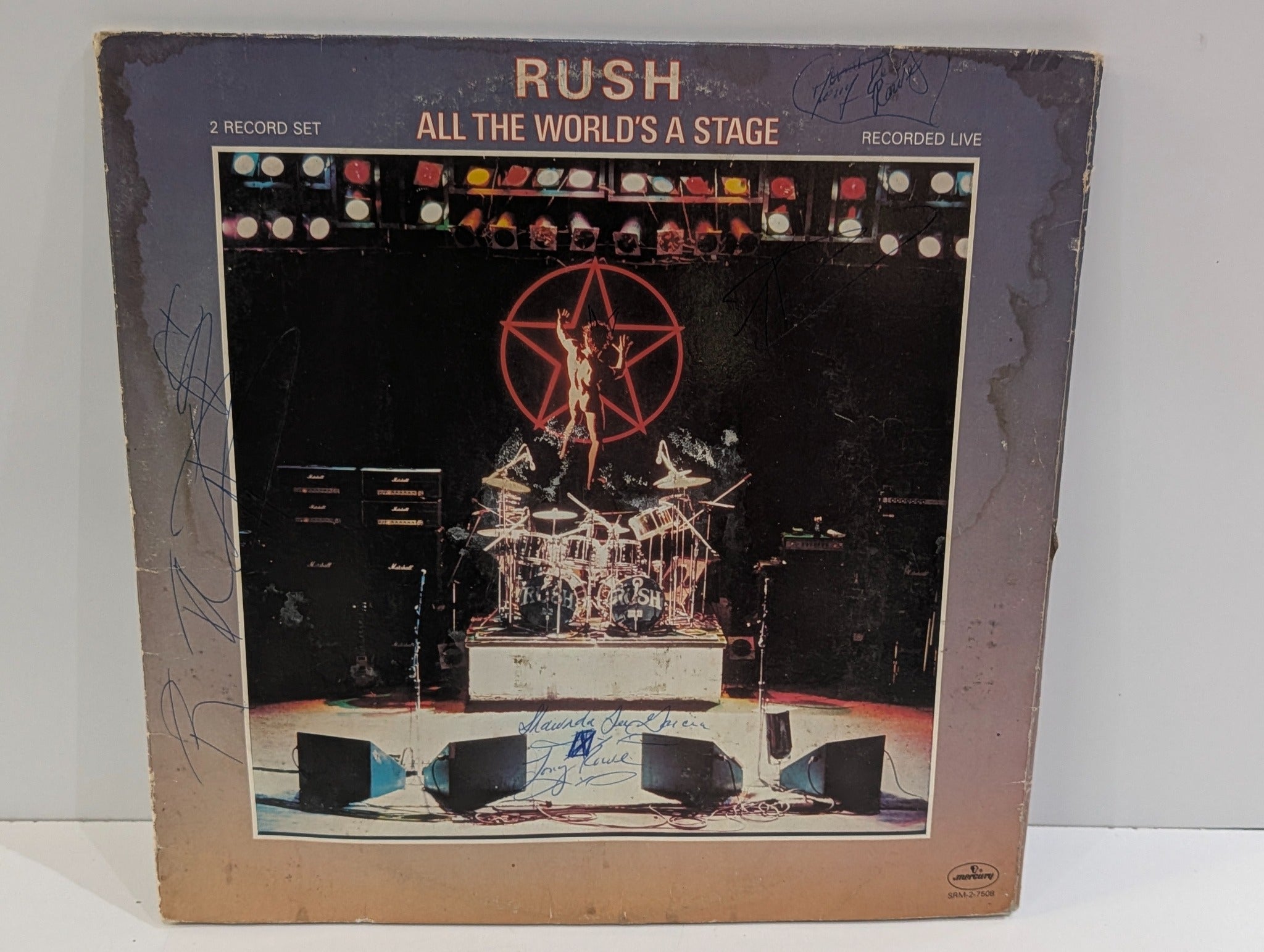 Vintage Rush All The World’s A Stage 1976 Vinyl LP Signed Autograph