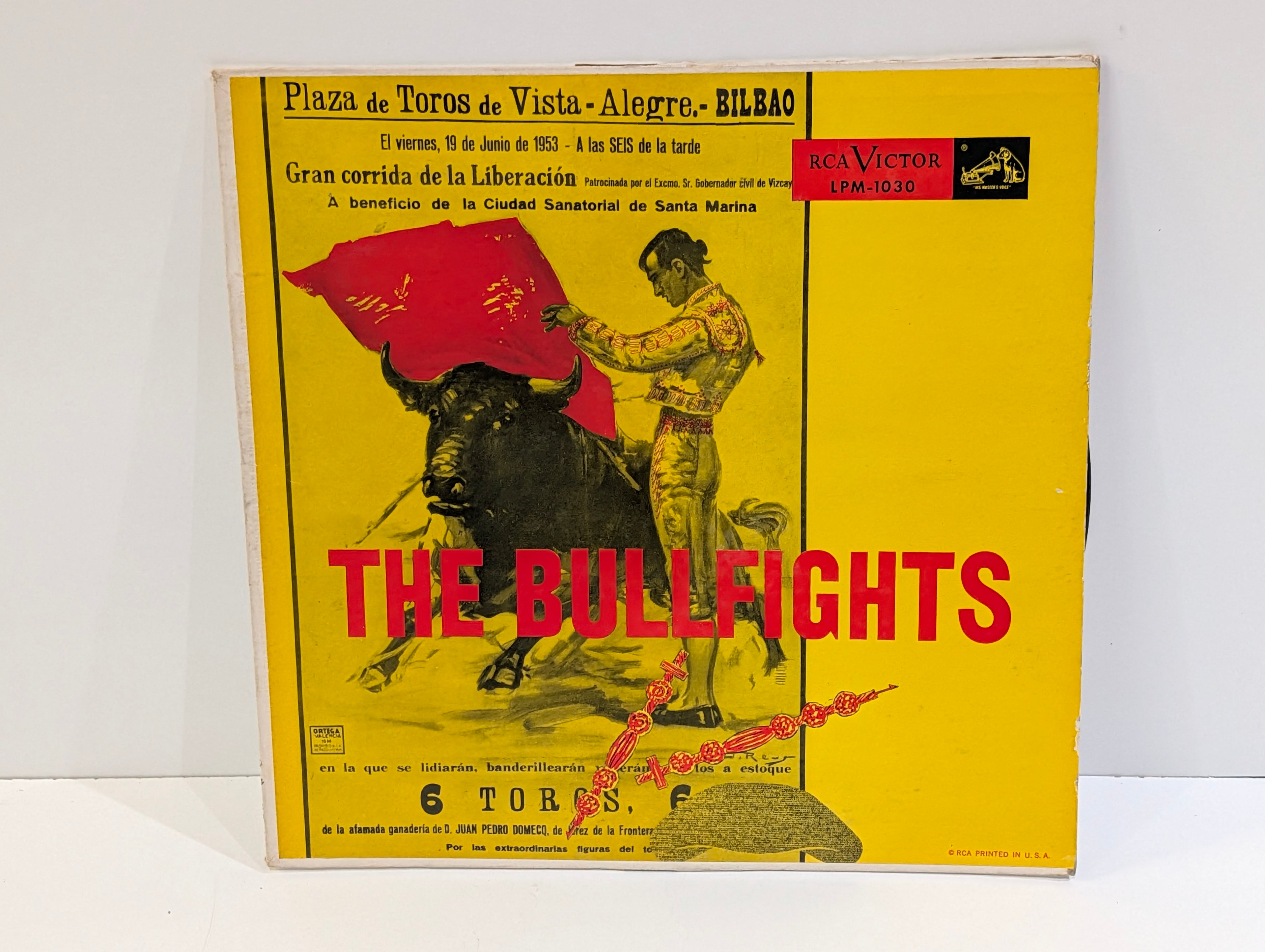 Vintage The Bullfights RCA Victor LPM-1030 Vinyl LP Bilbao Spain Art Cover