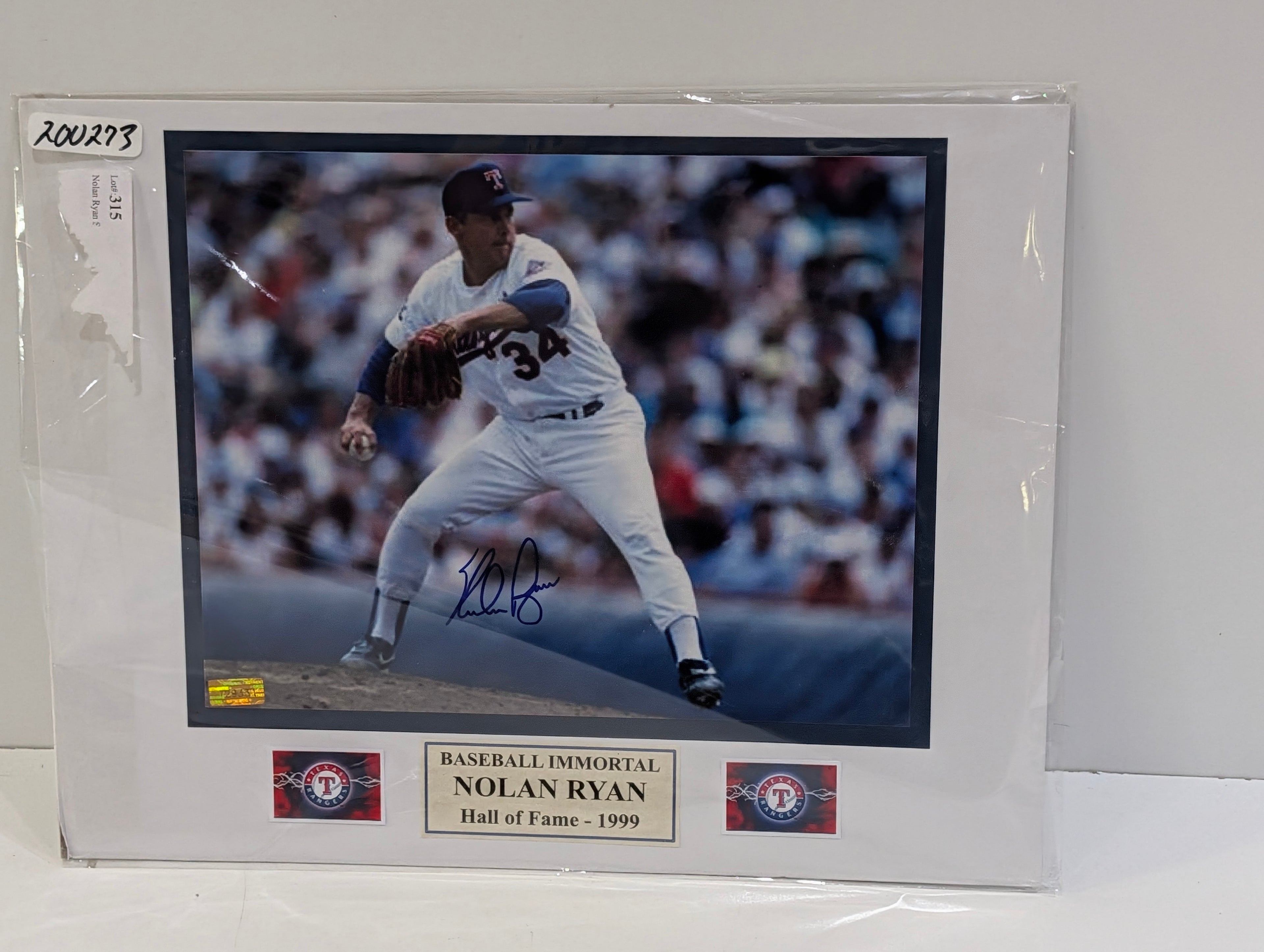 Nolan Ryan Signed Autograph Framed Photo Hall Of Fame 1999 Texas Rangers