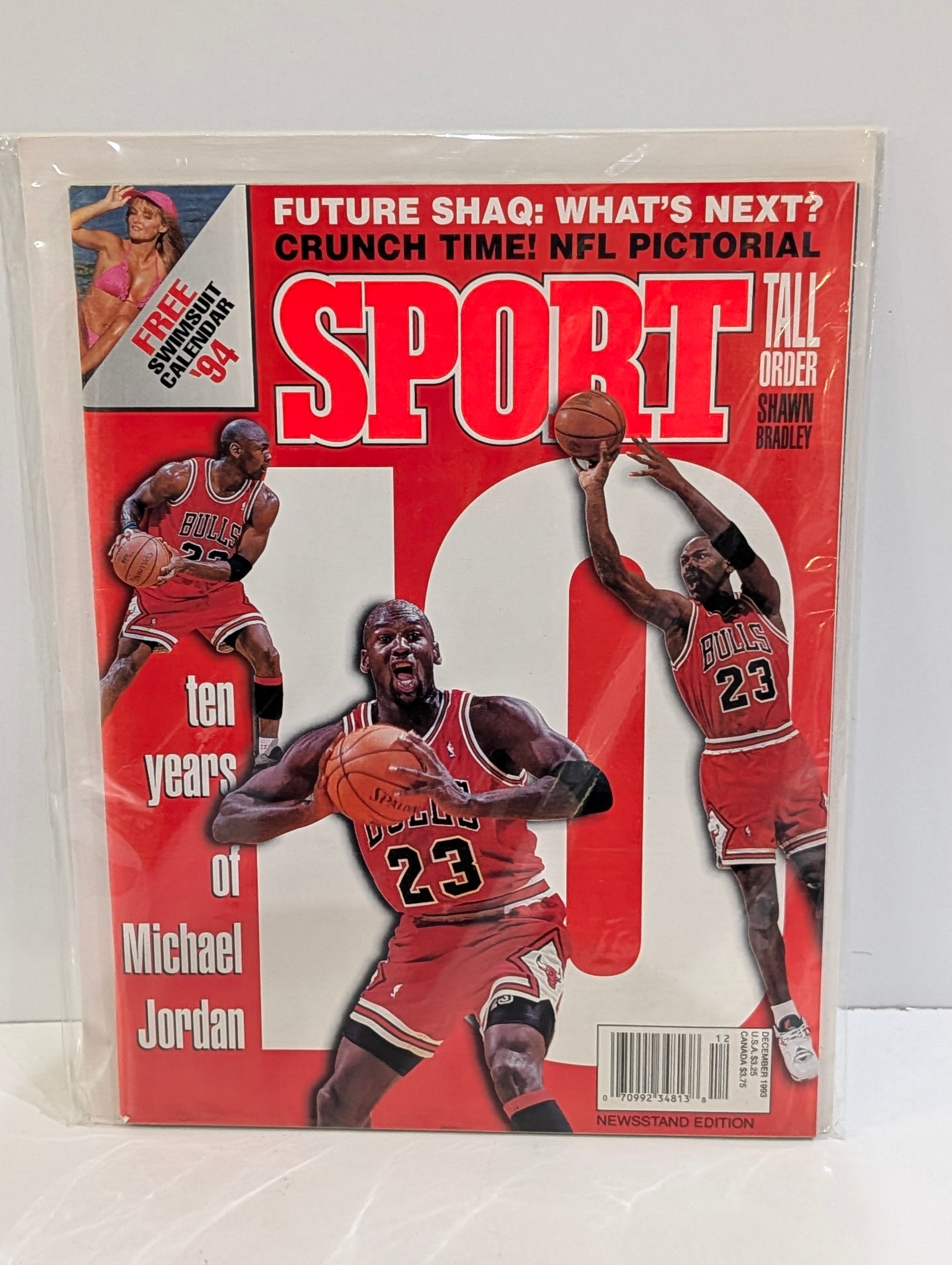 Vintage 1993 Sport Magazine Michael Jordan Chicago Bulls 10 Years Cover Issue